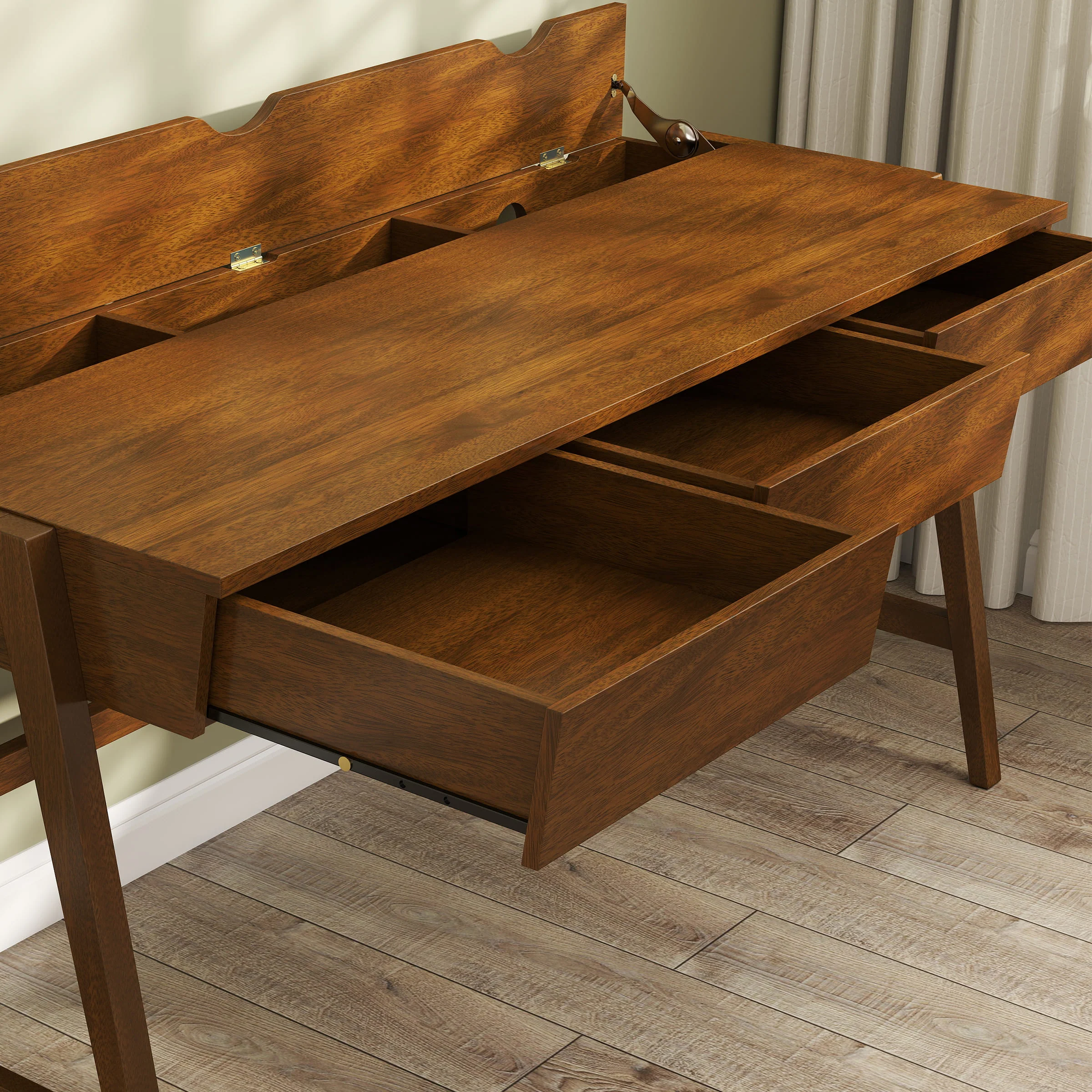 59"L Wooden Writing Desk with 3 Drawers - 00006DK - Image 5