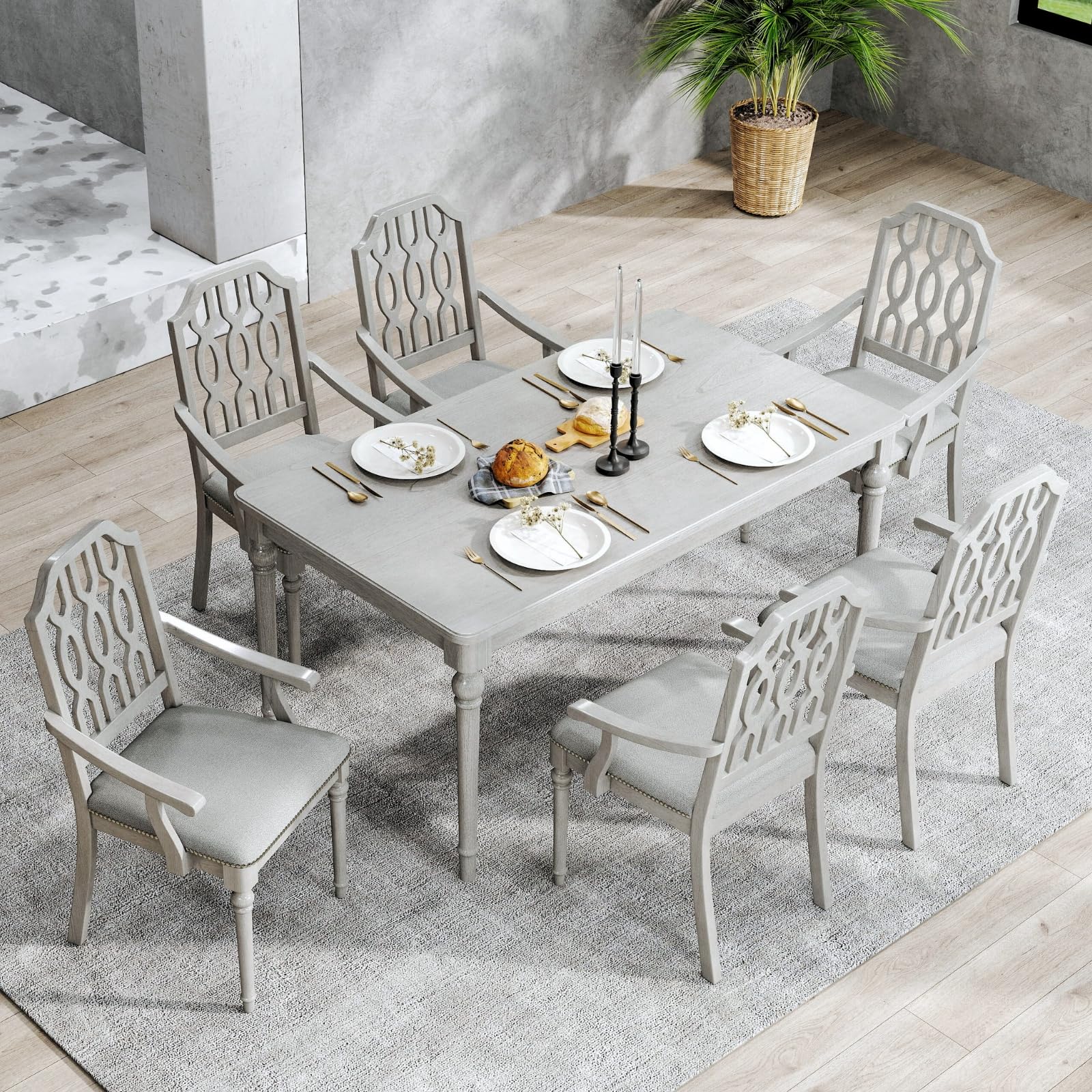 63"W Rustic Solid Wood Dining Table - 3204DT - Image 4