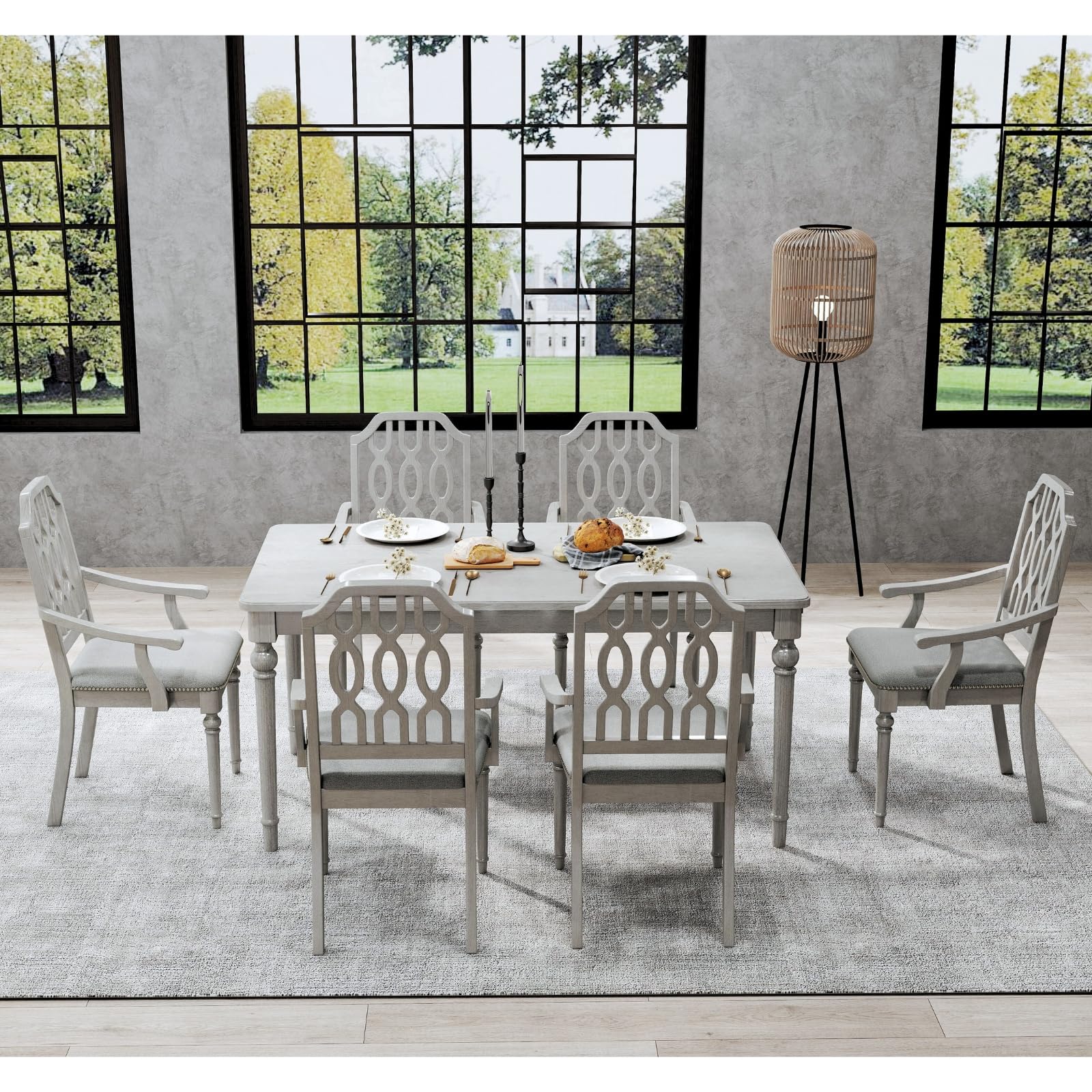 63"W Rustic Solid Wood Dining Table - 3204DT - Image 5