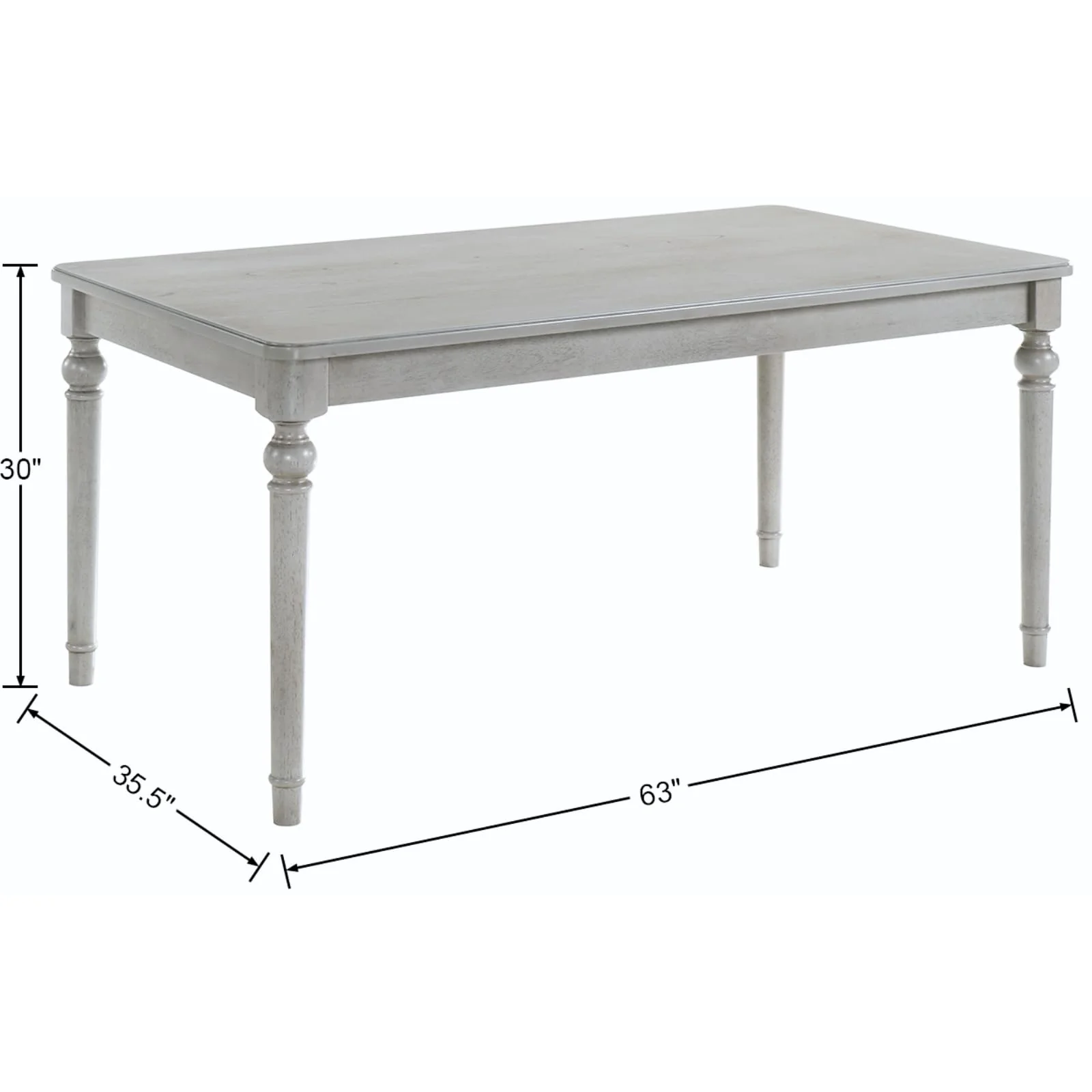 63"W Rustic Solid Wood Dining Table - 3204DT - Image 6