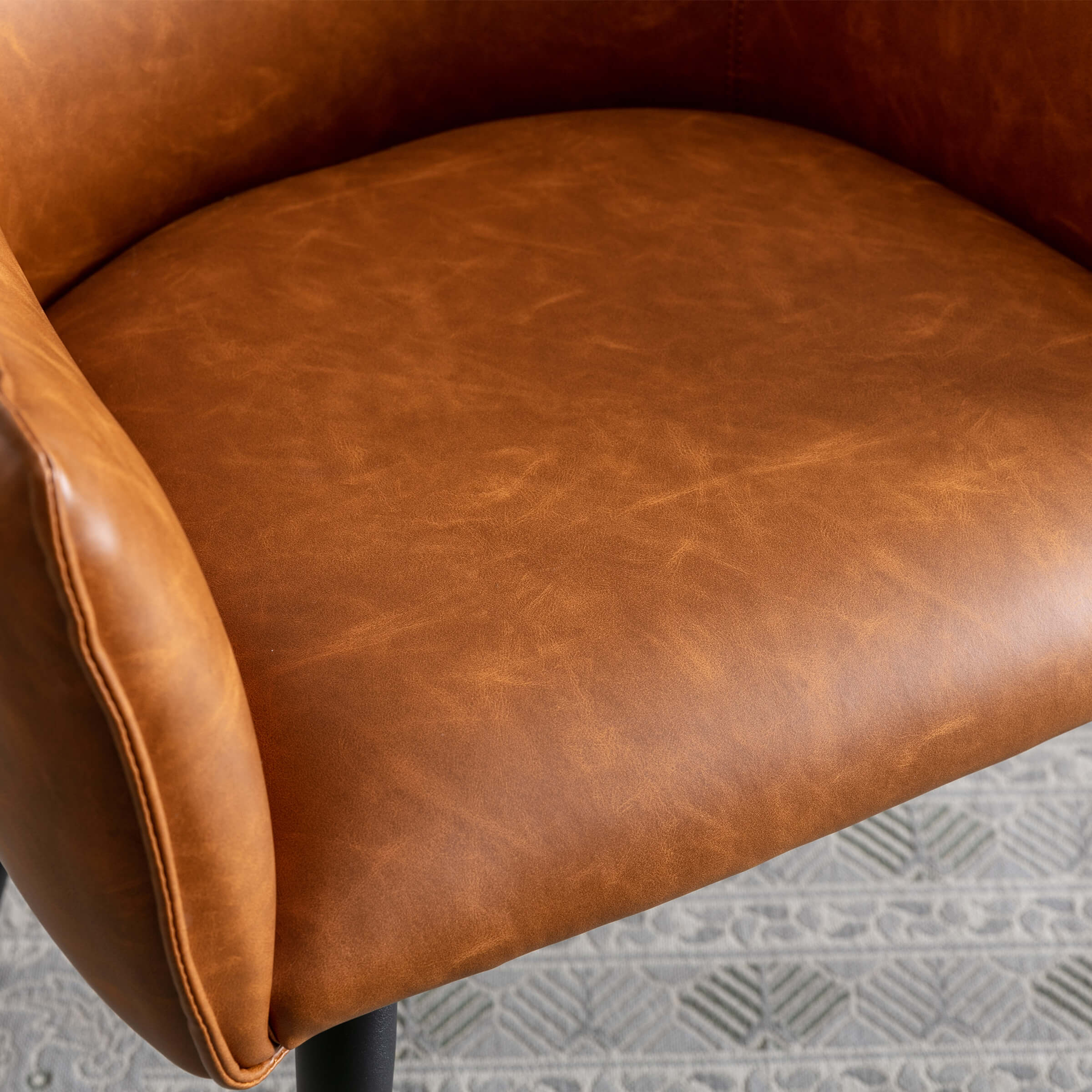 Brown PU Leather Dining Chairs Set of 2 - 9198DC - Image 3