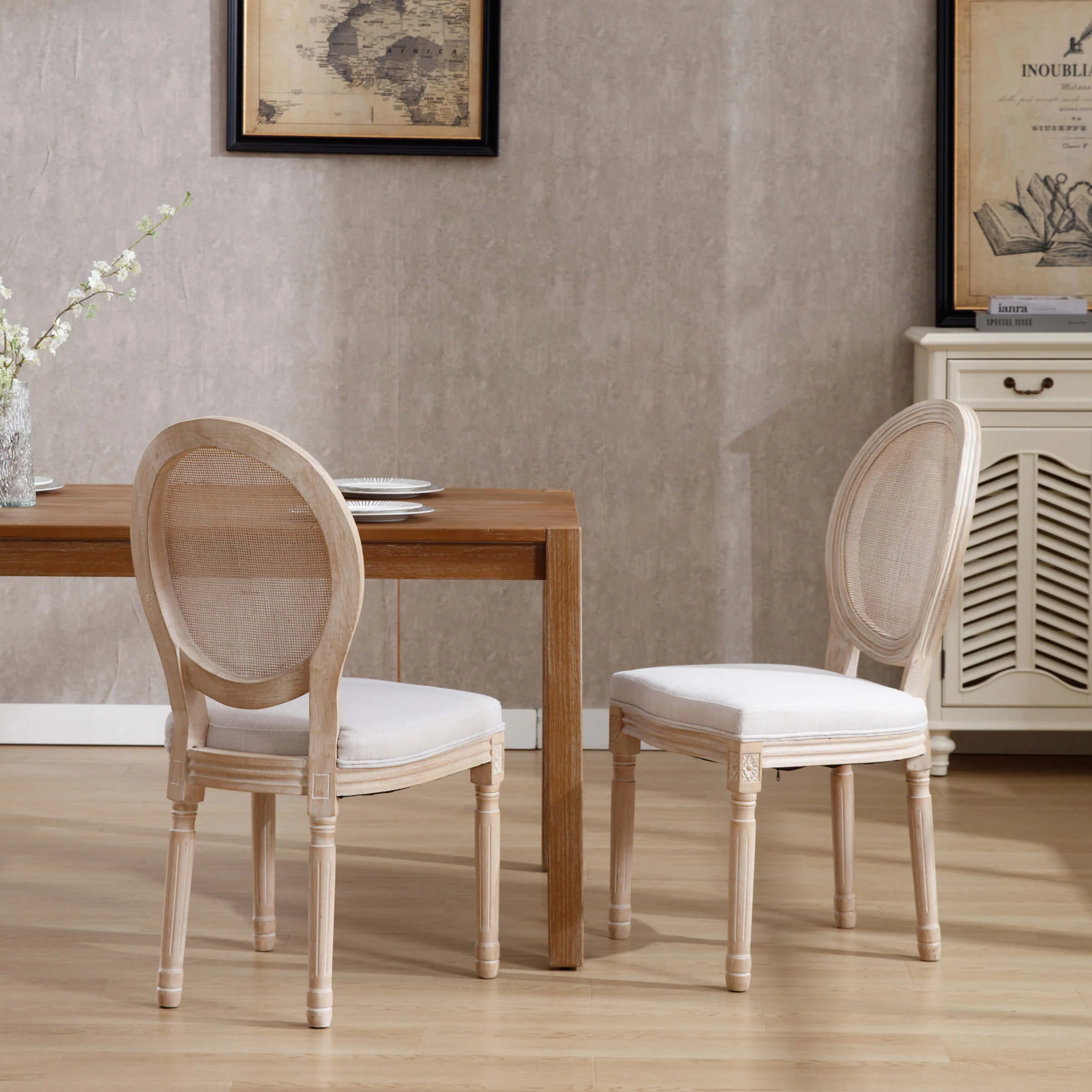 Classic French Dining Chairs Set of 2-7105DC - Image 3