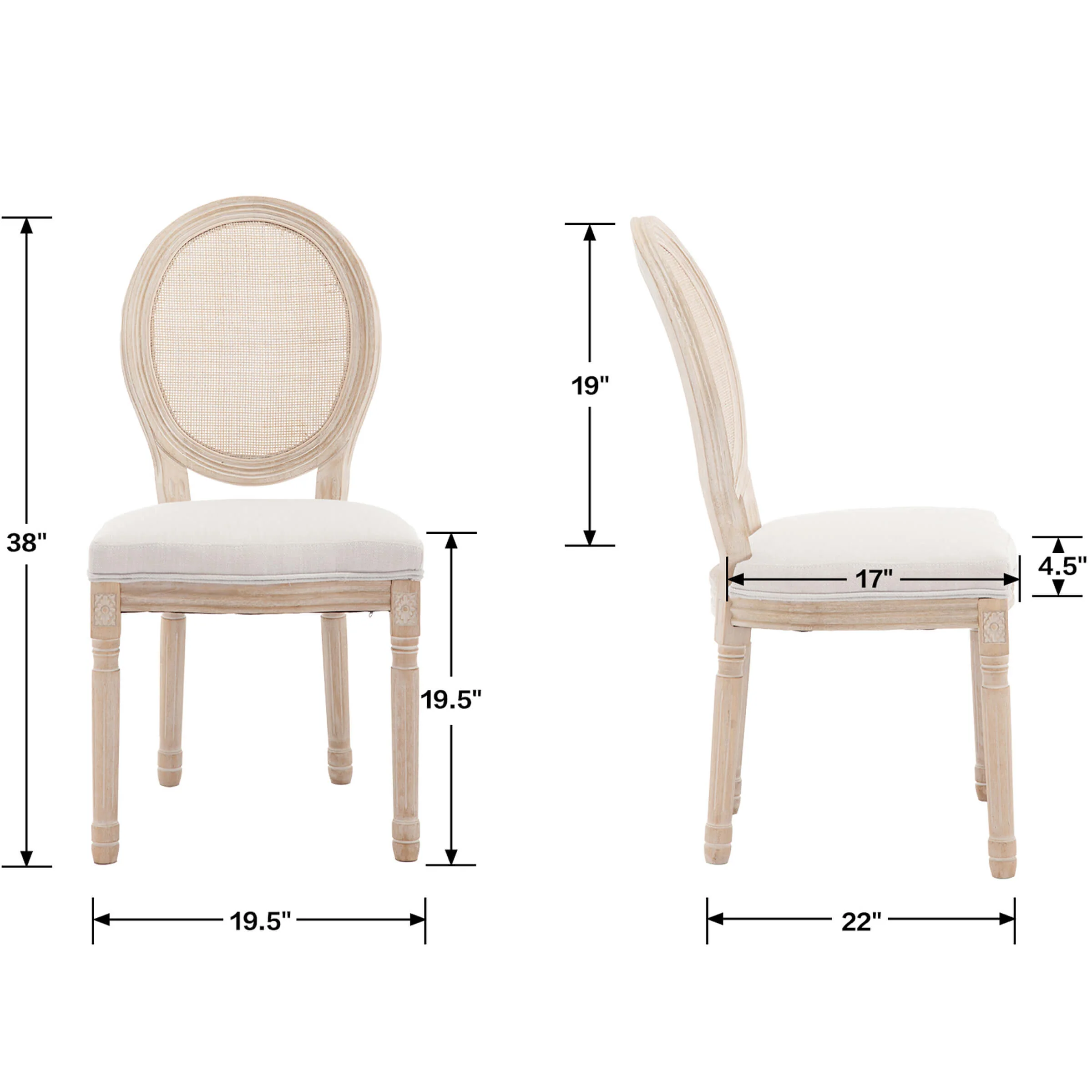 Classic French Dining Chairs Set of 2-7105DC - Image 8