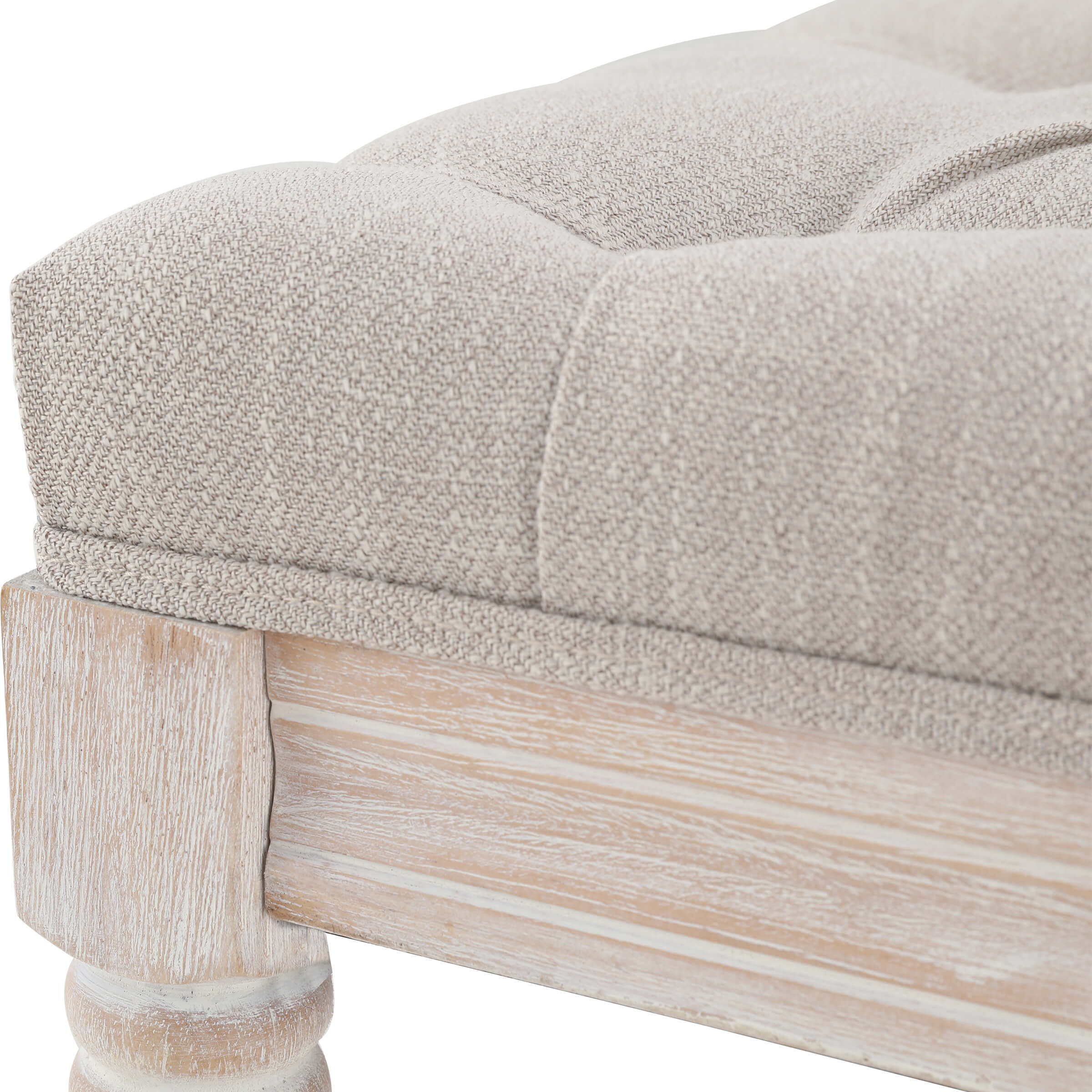 Mid Century Tufted Linen Upholstered Storage Bench - 2204BH - Image 14