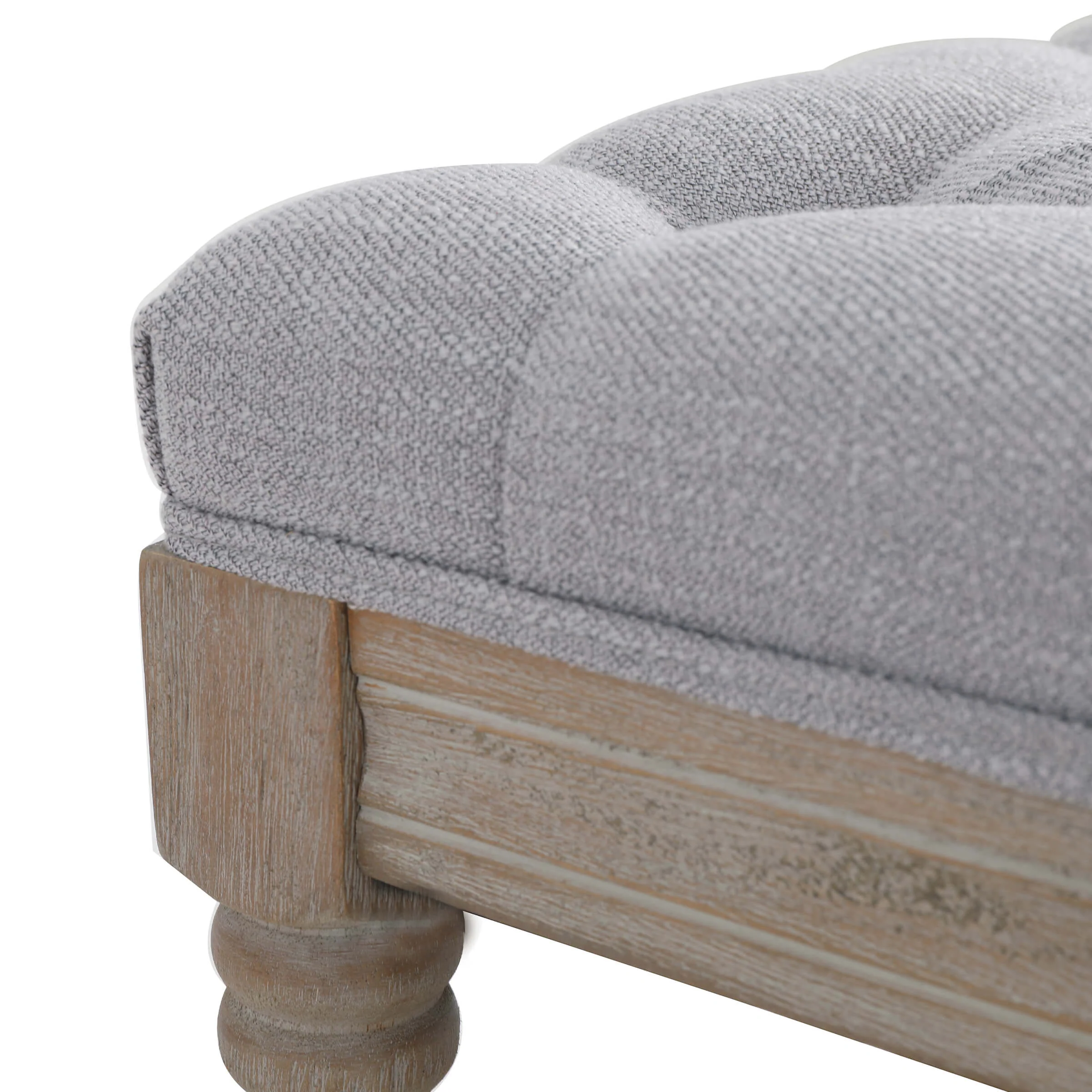 Mid Century Tufted Linen Upholstered Storage Bench - 2204BH - Image 5
