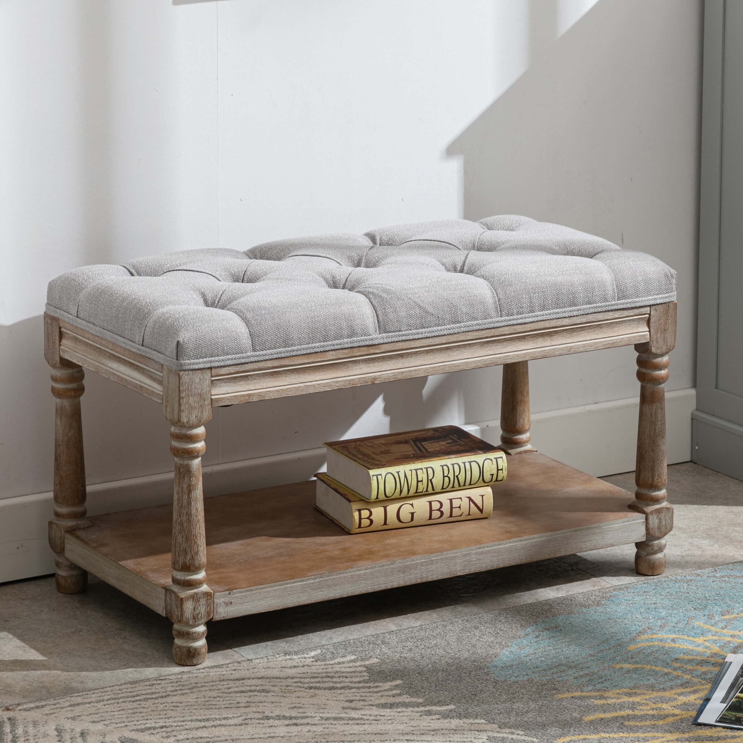 Classic Tufted Small Entryway Bench - 2459BH - Image 10