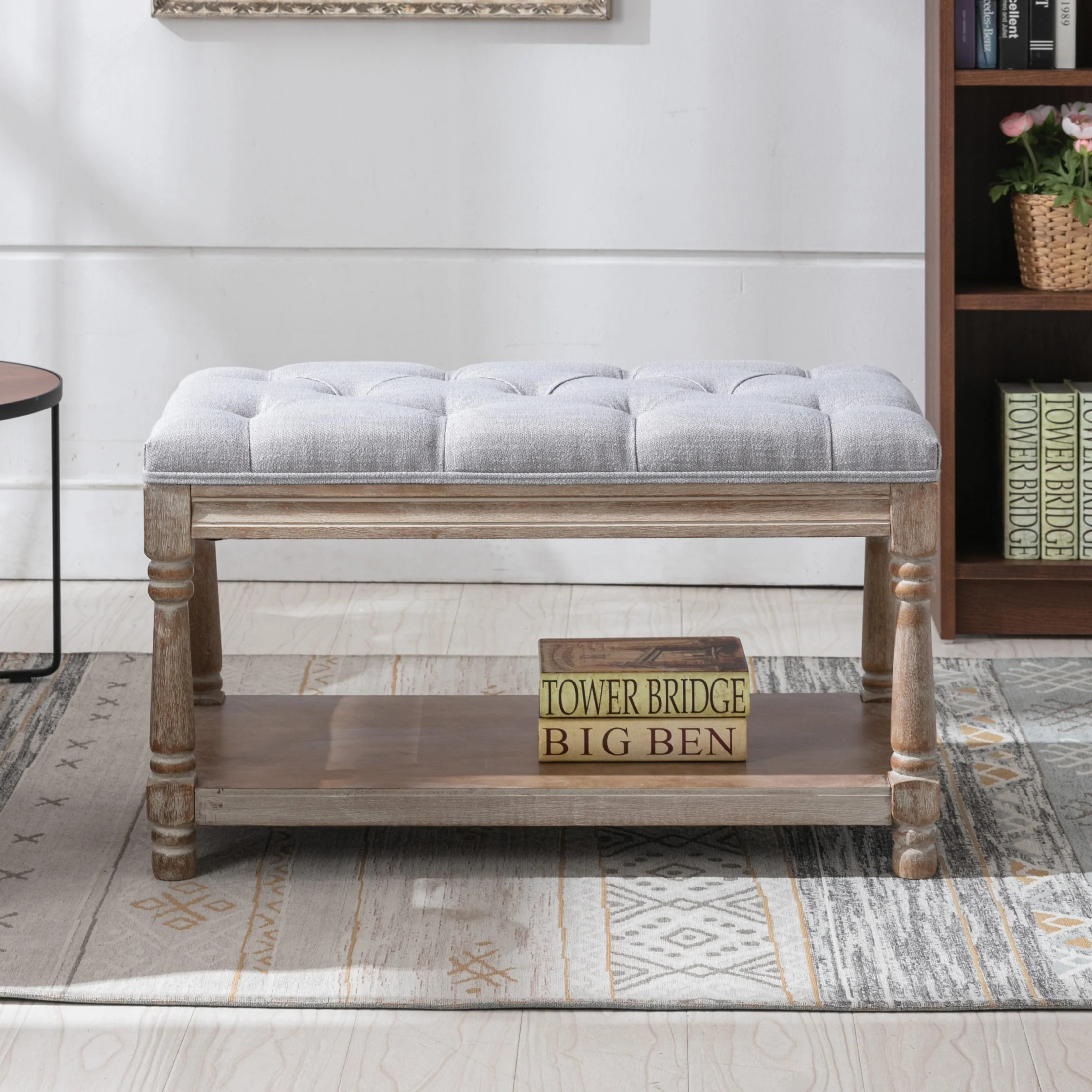 Classic Tufted Small Entryway Bench - 2459BH - Image 11