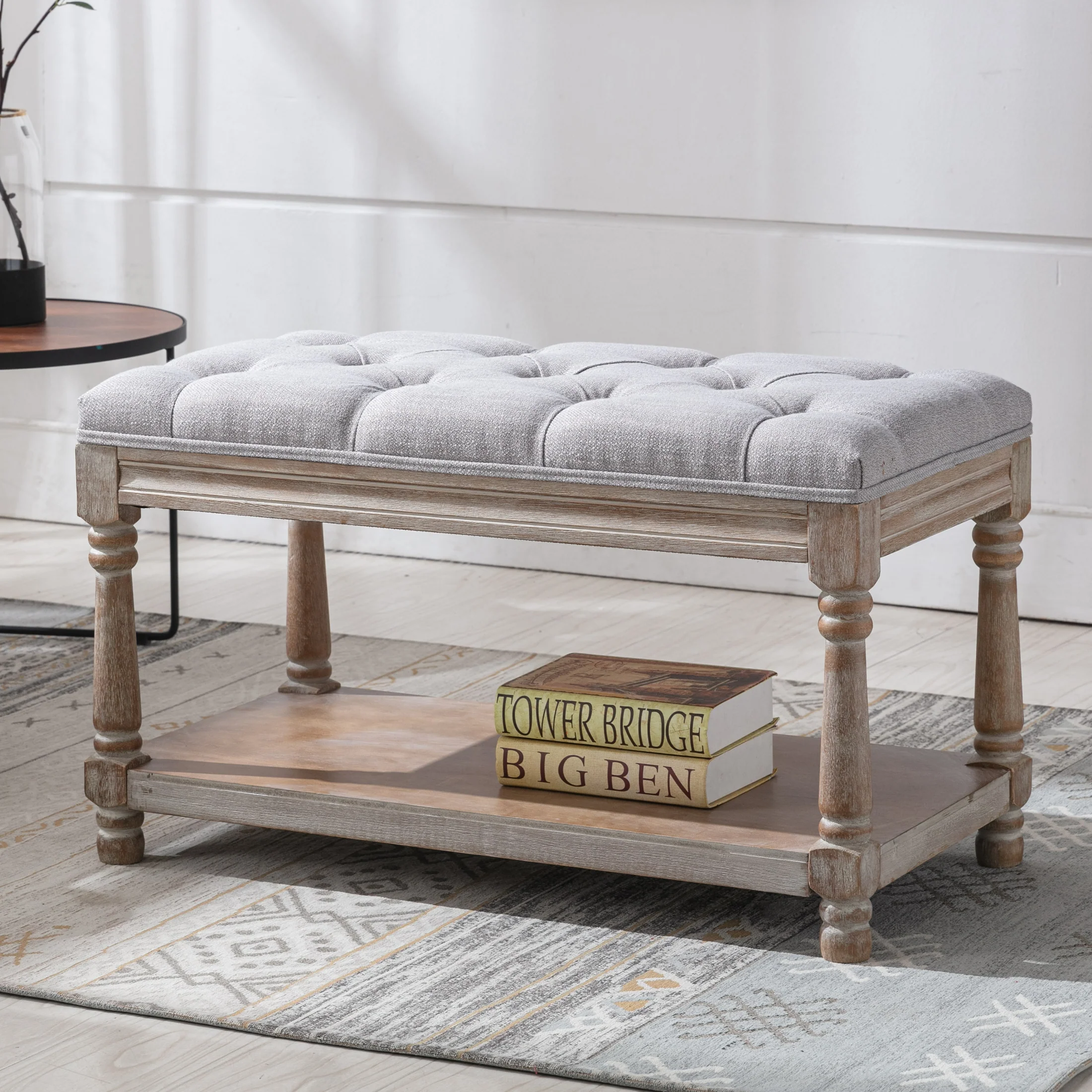 Classic Tufted Small Entryway Bench - 2459BH - Image 12
