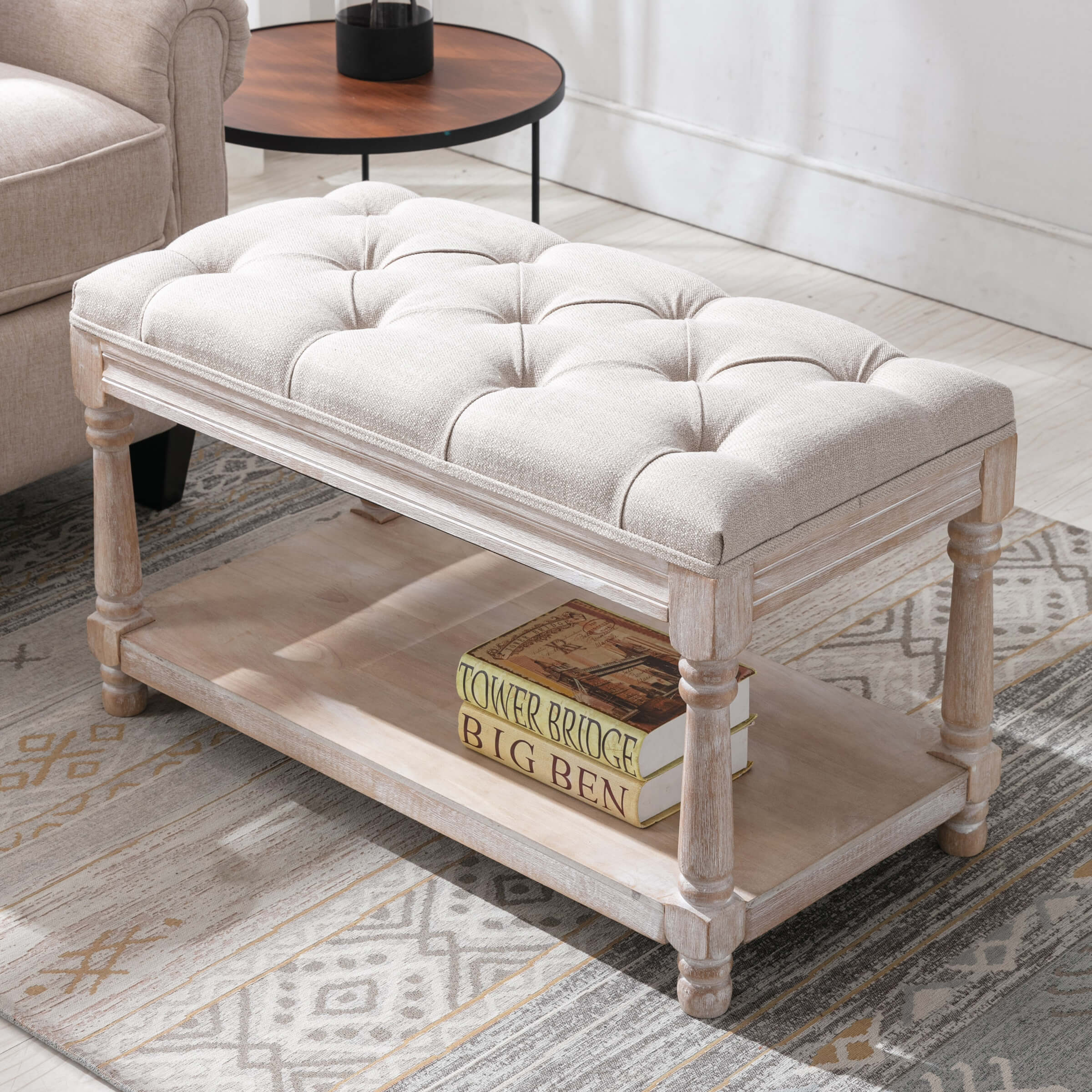 Classic Tufted Small Entryway Bench - 2459BH - Image 3