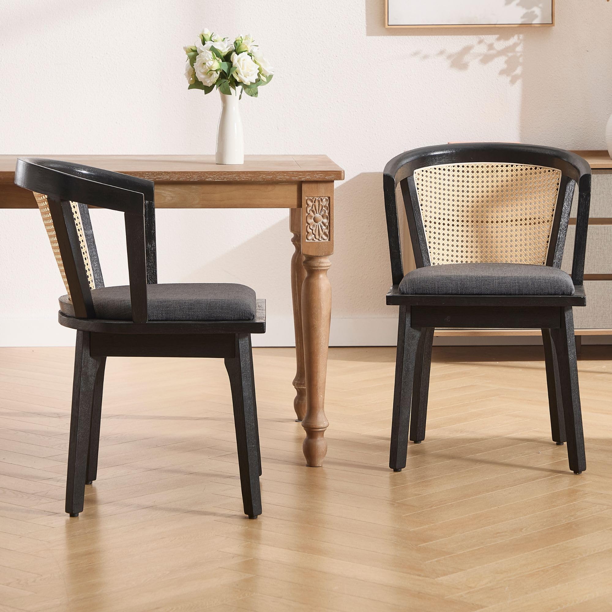 Dining Chairs with Cane Woven Back Set of 2 - 10085DC - Image 12