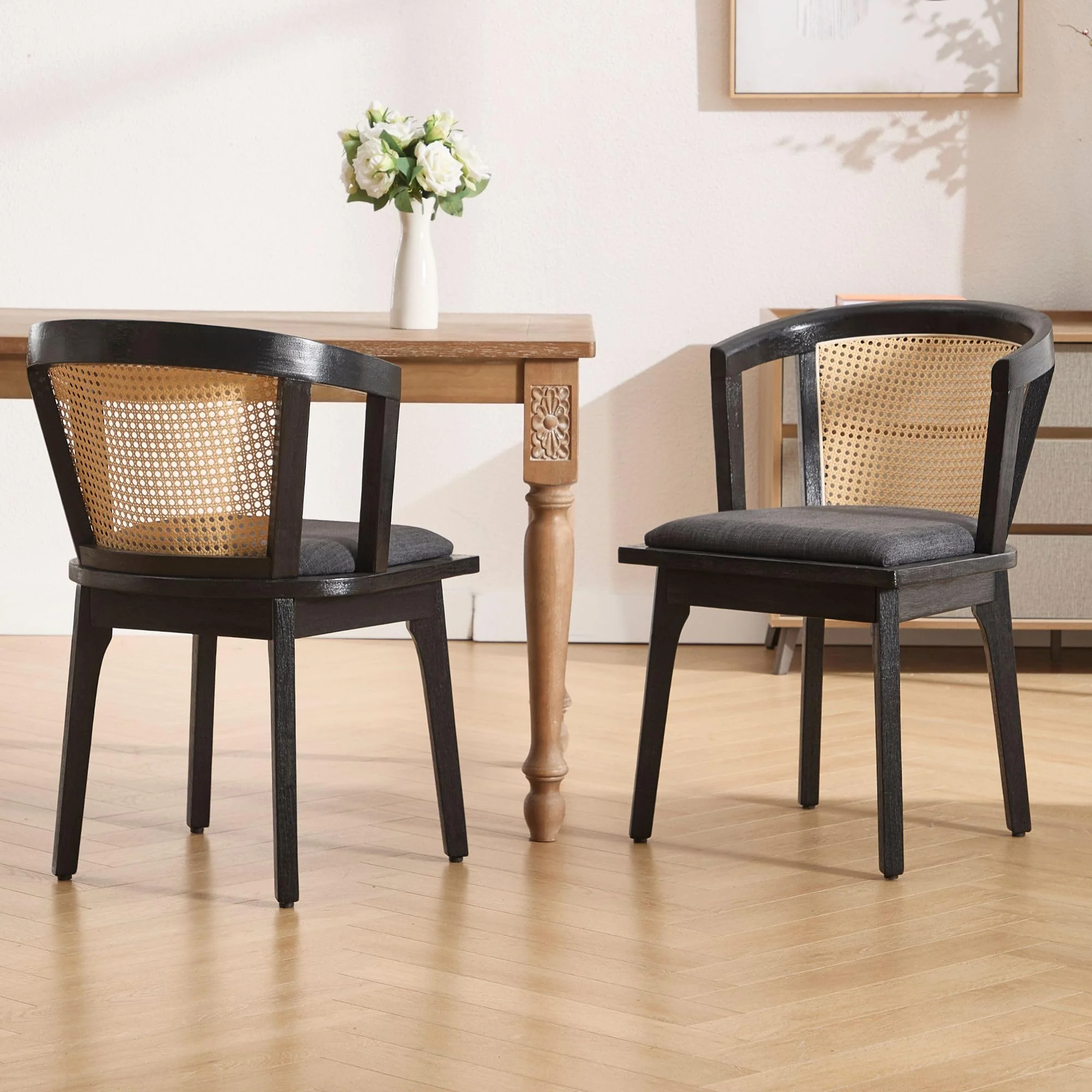 Dining Chairs with Cane Woven Back Set of 2 - 10085DC - Image 13
