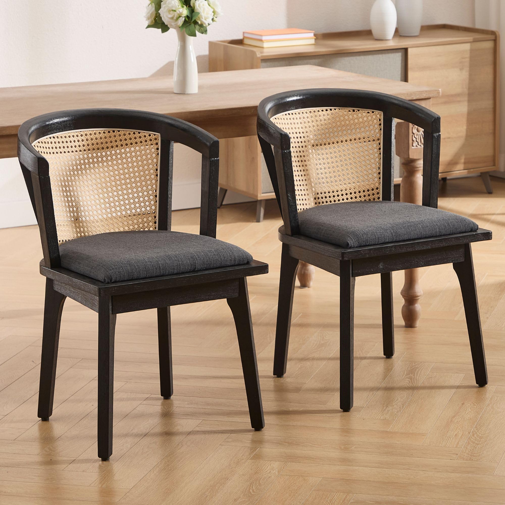Dining Chairs with Cane Woven Back Set of 2 - 10085DC - Image 14
