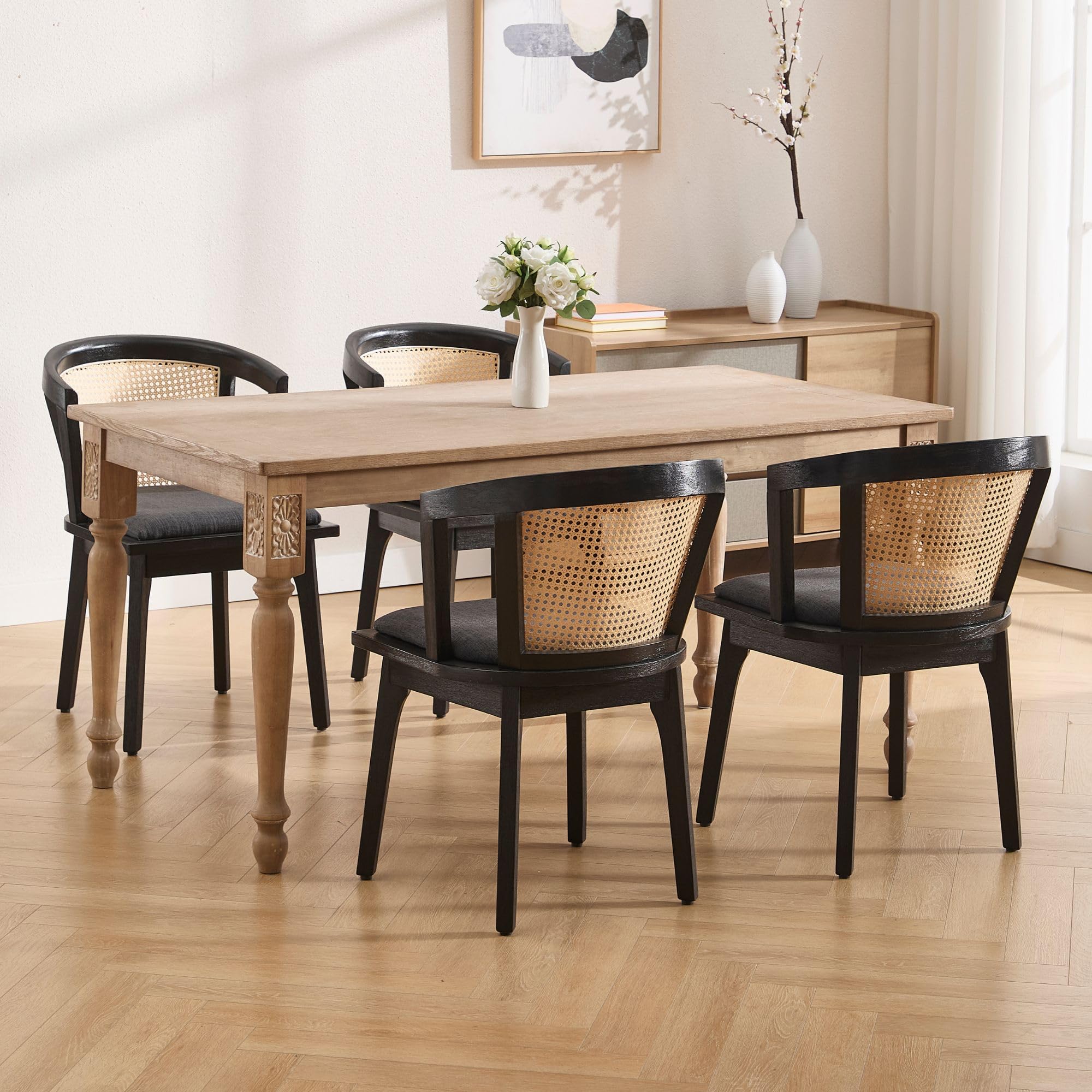 Dining Chairs with Cane Woven Back Set of 2 - 10085DC - Image 15