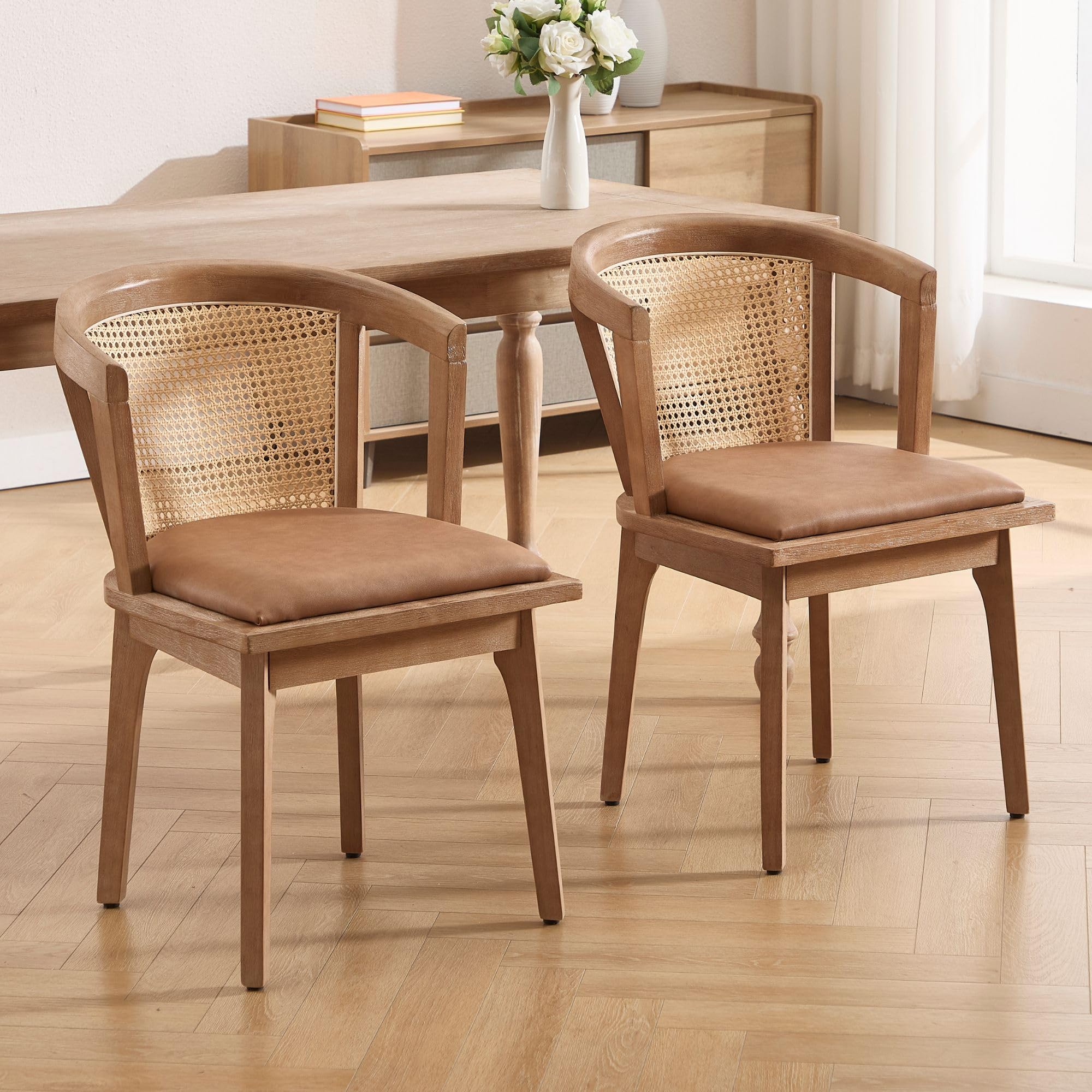 Dining Chairs with Cane Woven Back Set of 2 - 10085DC - Image 22