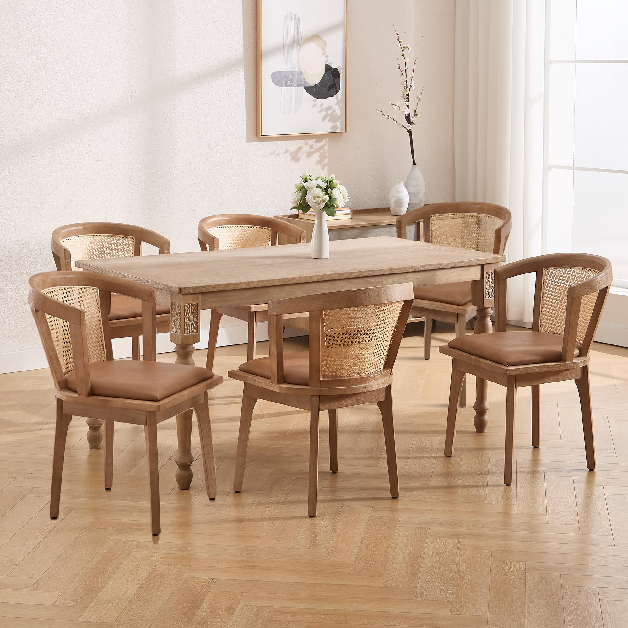 Dining Chairs with Cane Woven Back Set of 2 - 10085DC - Image 24