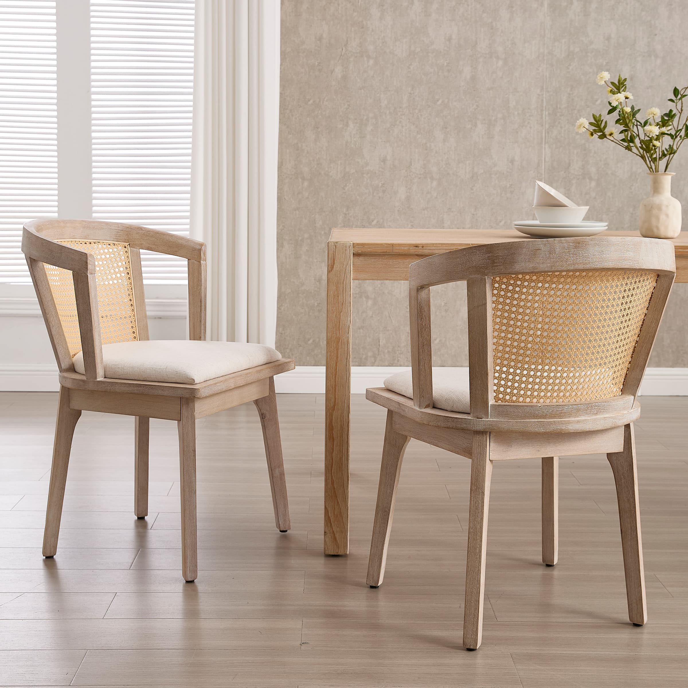 Dining Chairs with Cane Woven Back Set of 2 - 10085DC - Image 32