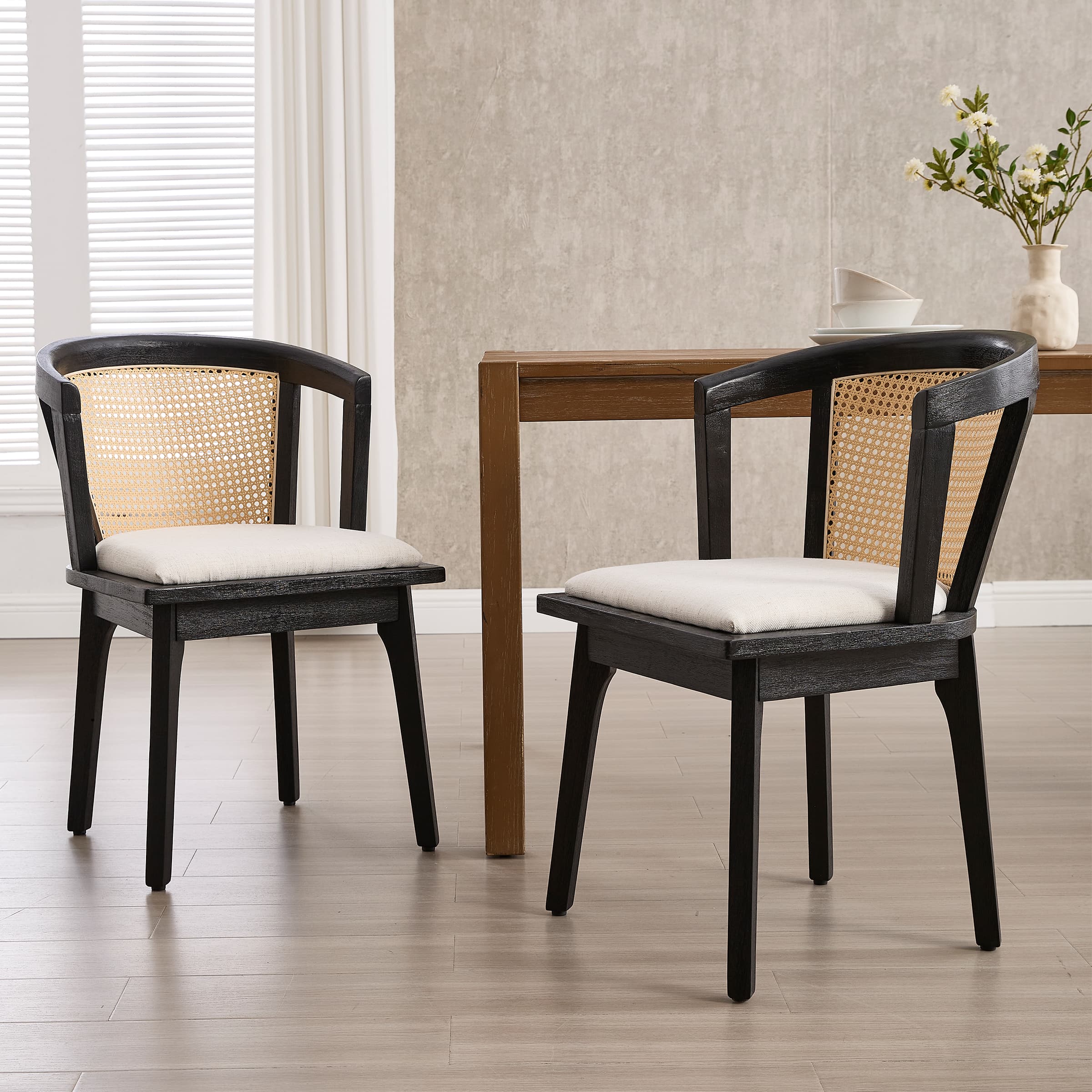 Dining Chairs with Cane Woven Back Set of 2 - 10085DC - Image 38