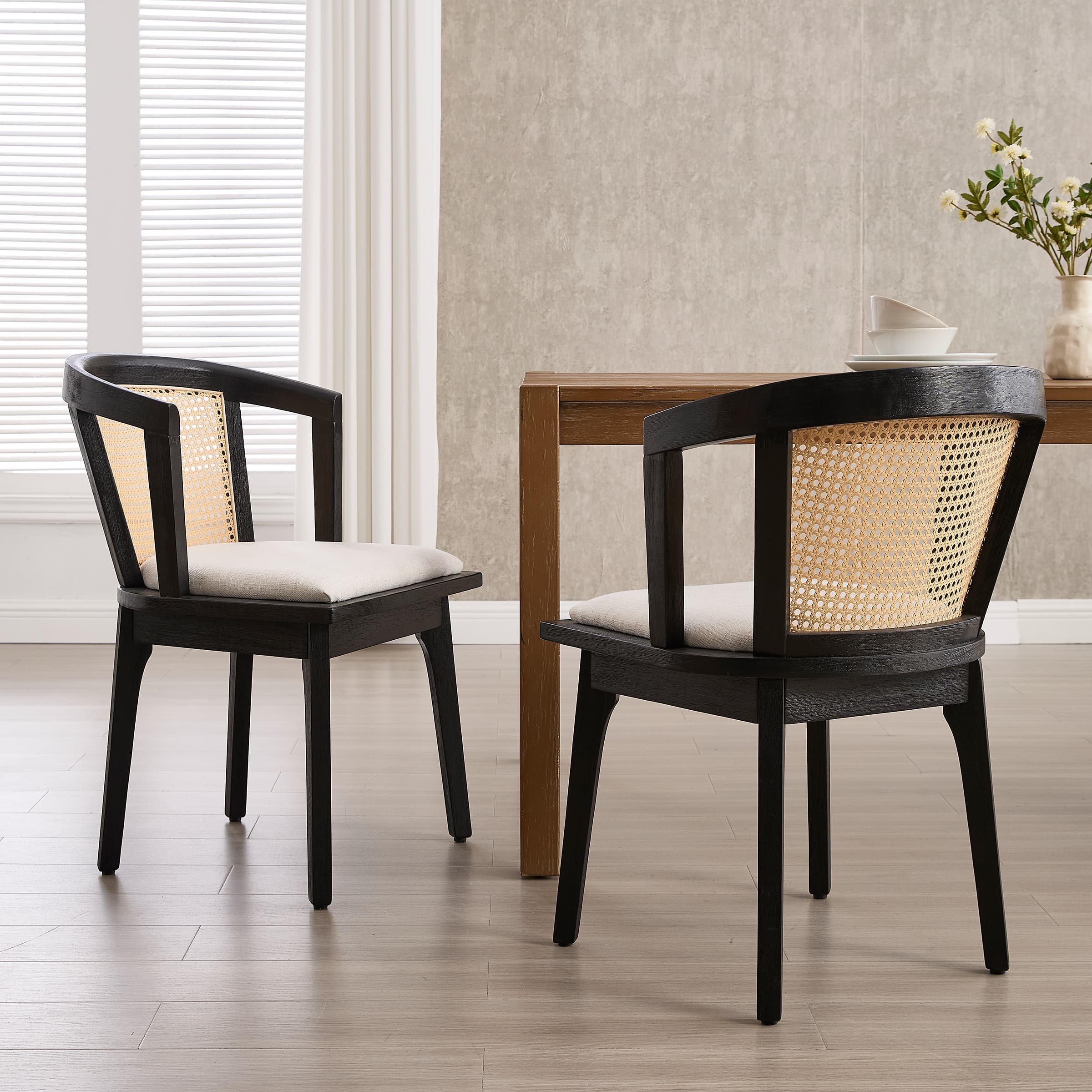 Dining Chairs with Cane Woven Back Set of 2 - 10085DC - Image 39
