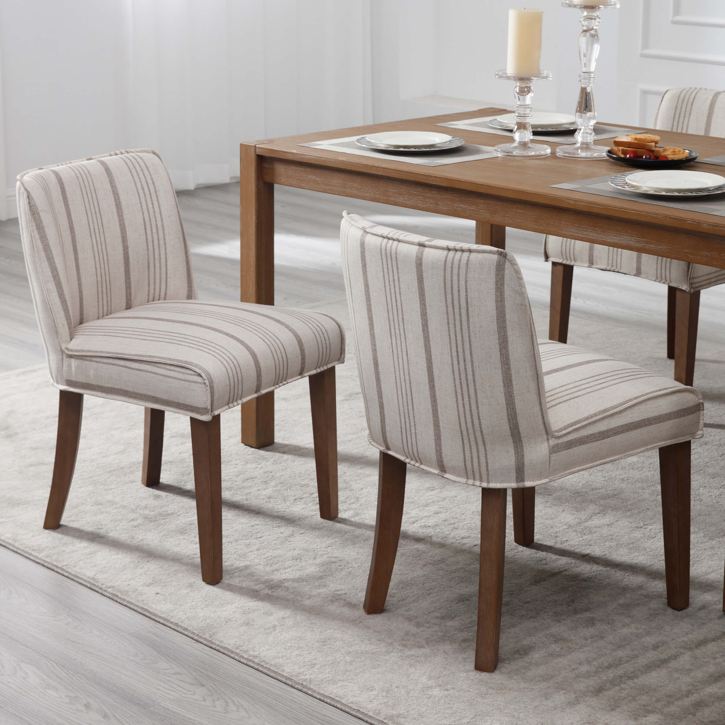 Farmhouse Fabric Dining Chairs Set of 2 - 2223DC - Image 2