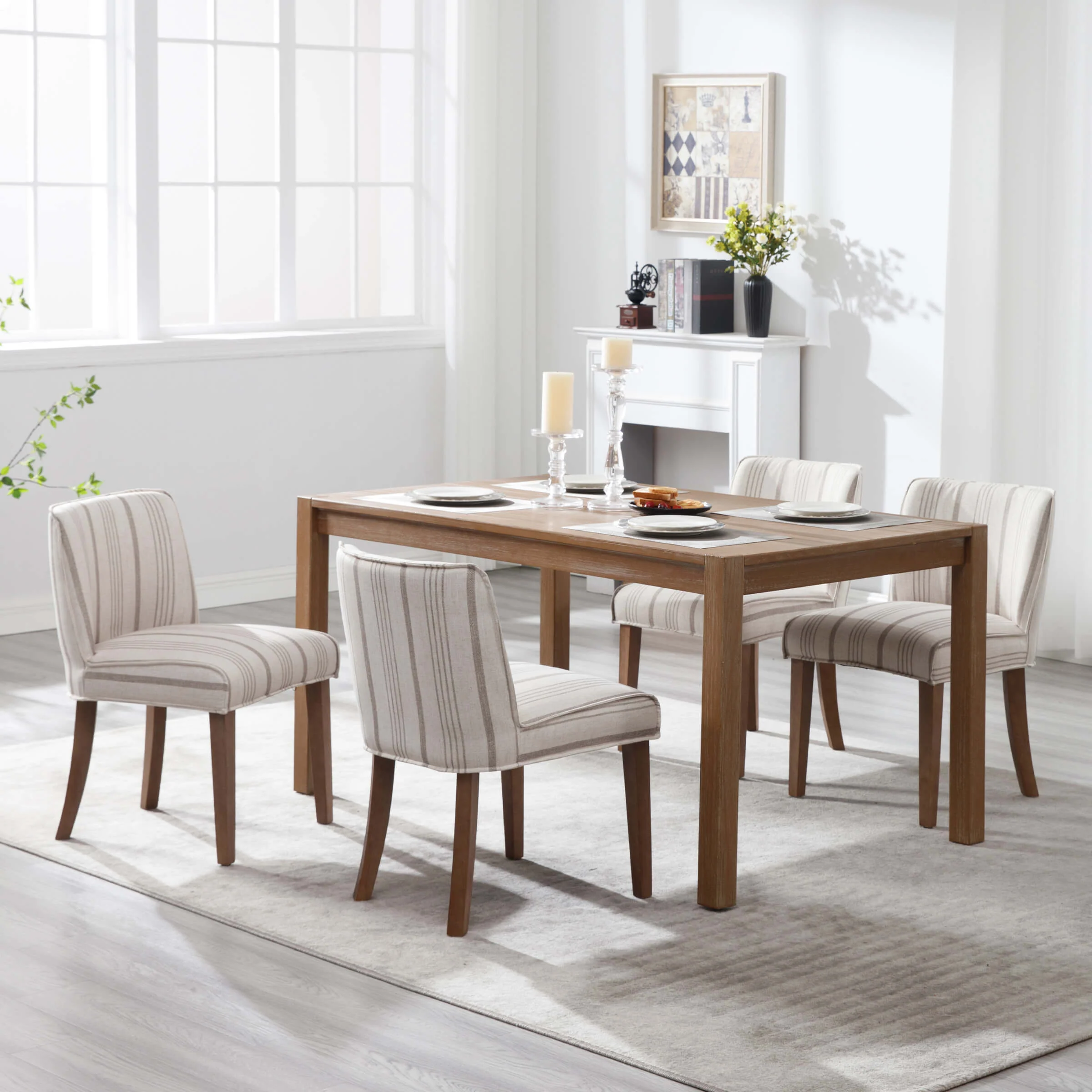 Farmhouse Fabric Dining Chairs Set of 2 - 2223DC - Image 3
