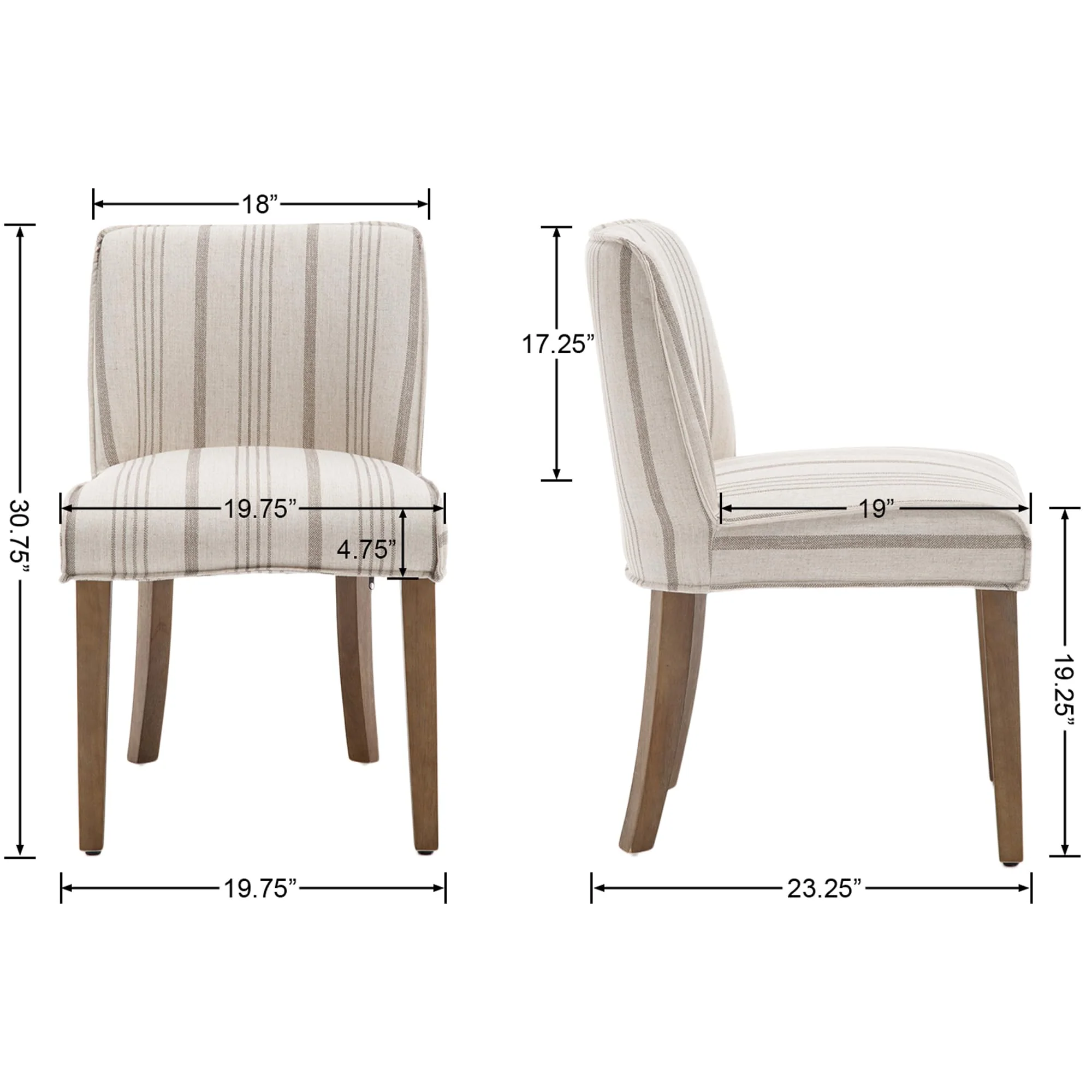 Farmhouse Fabric Dining Chairs Set of 2 - 2223DC - Image 7