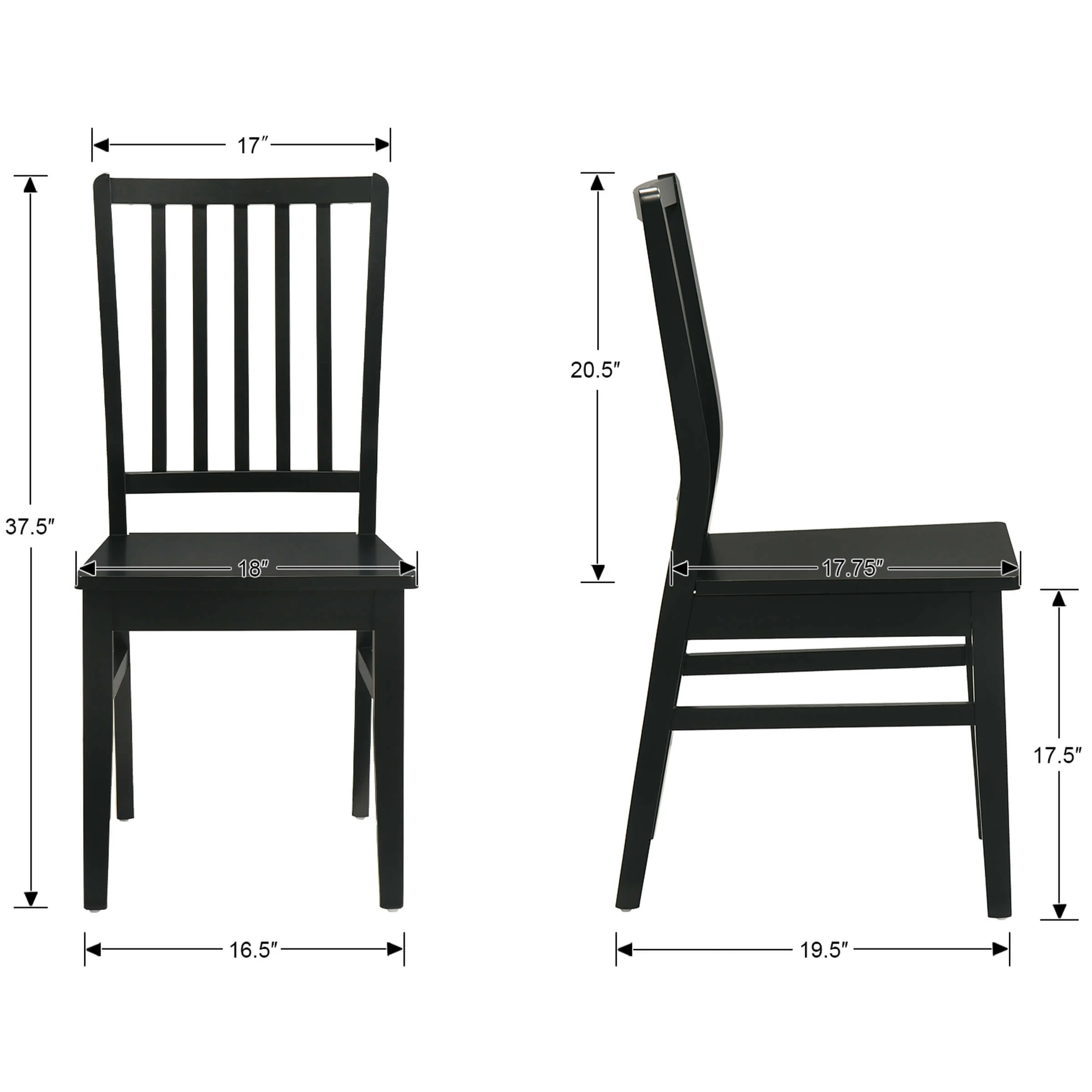 Farmhouse High Spindle Back Armless Dining Chairs Set of 4 - 0005DC - Image 11