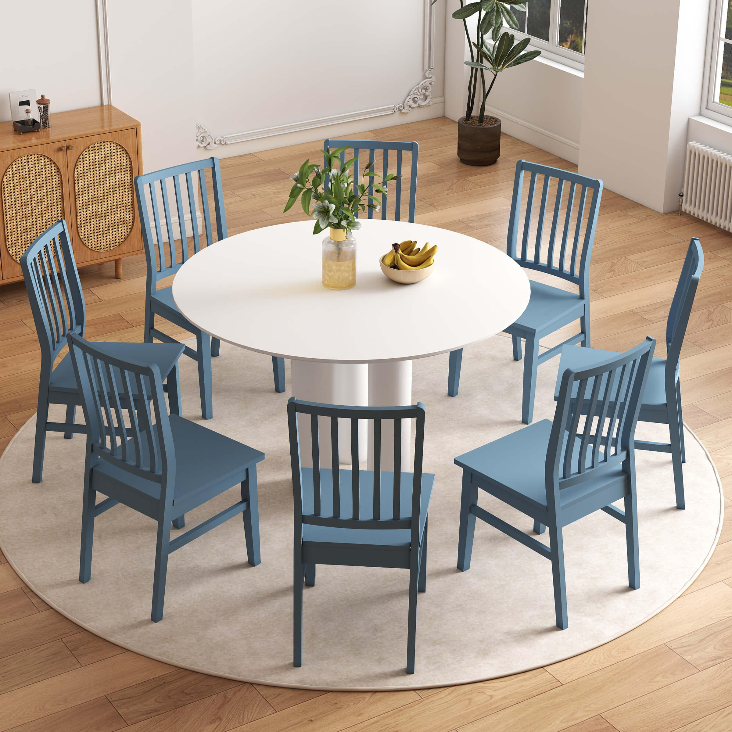 Farmhouse High Spindle Back Armless Dining Chairs Set of 4 - 0005DC - Image 14