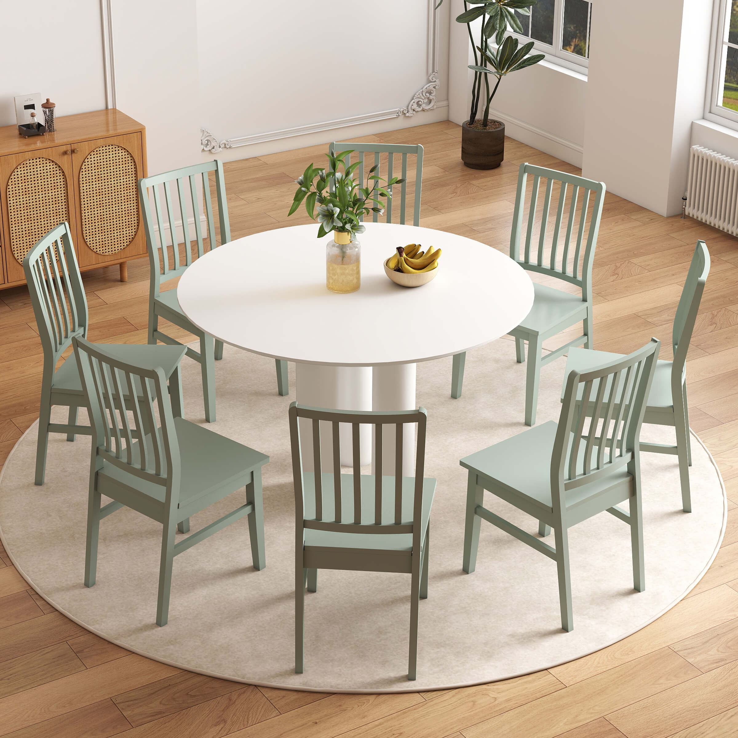 Farmhouse High Spindle Back Armless Dining Chairs Set of 4 - 0005DC - Image 23