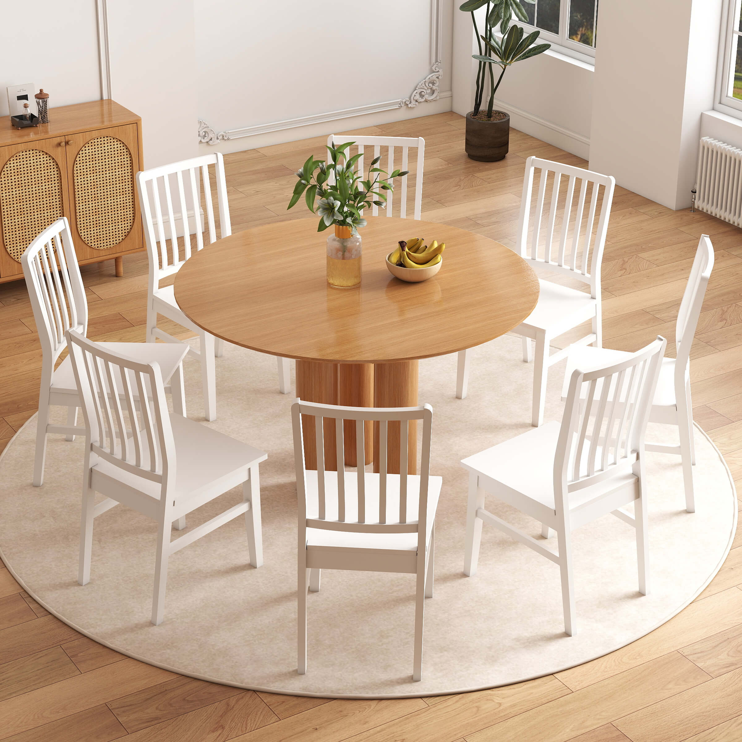 Farmhouse High Spindle Back Armless Dining Chairs Set of 4 - 0005DC - Image 32