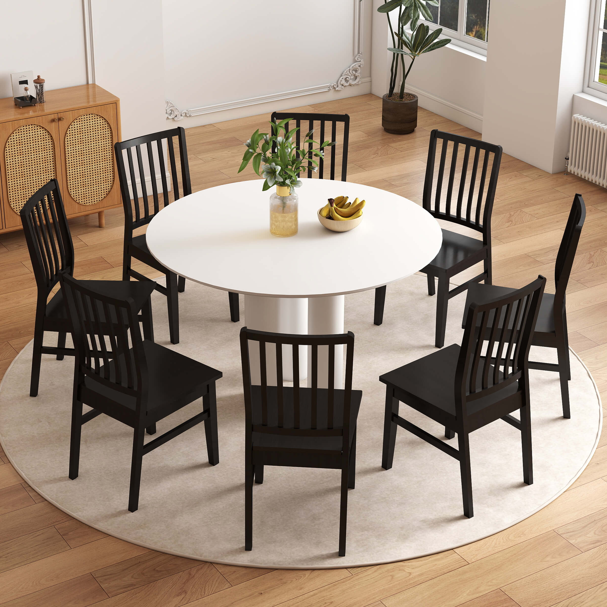 Farmhouse High Spindle Back Armless Dining Chairs Set of 4 - 0005DC - Image 4