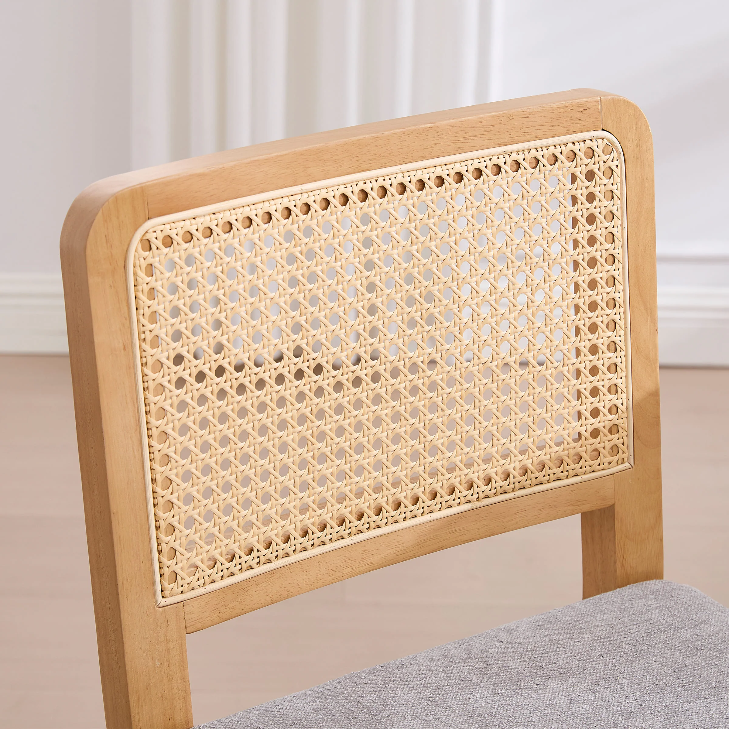 Farmhouse Rattan Back Chenille Counter Stool Set of 2 - 3234CS - Image 13