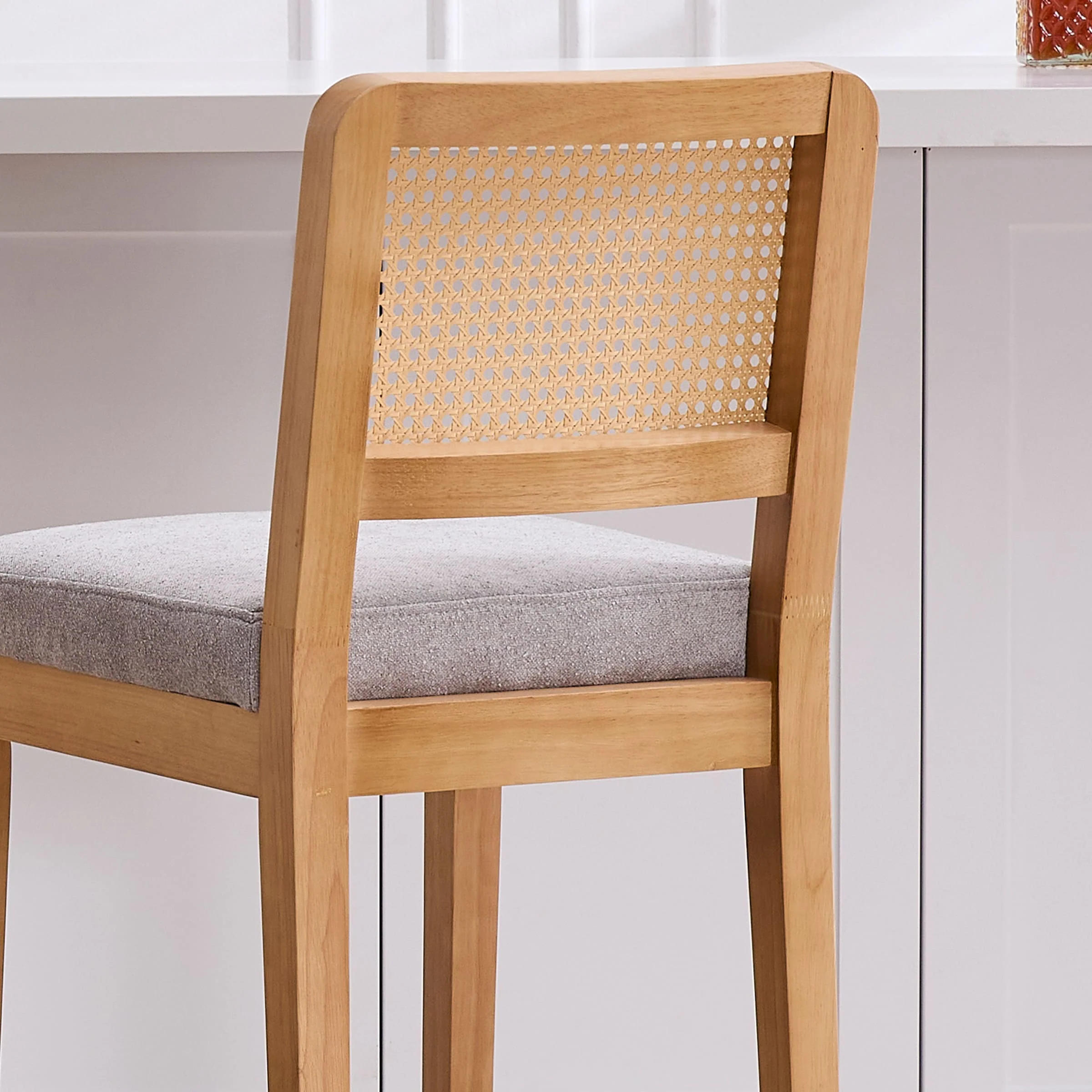 Farmhouse Rattan Back Chenille Counter Stool Set of 2 - 3234CS - Image 14