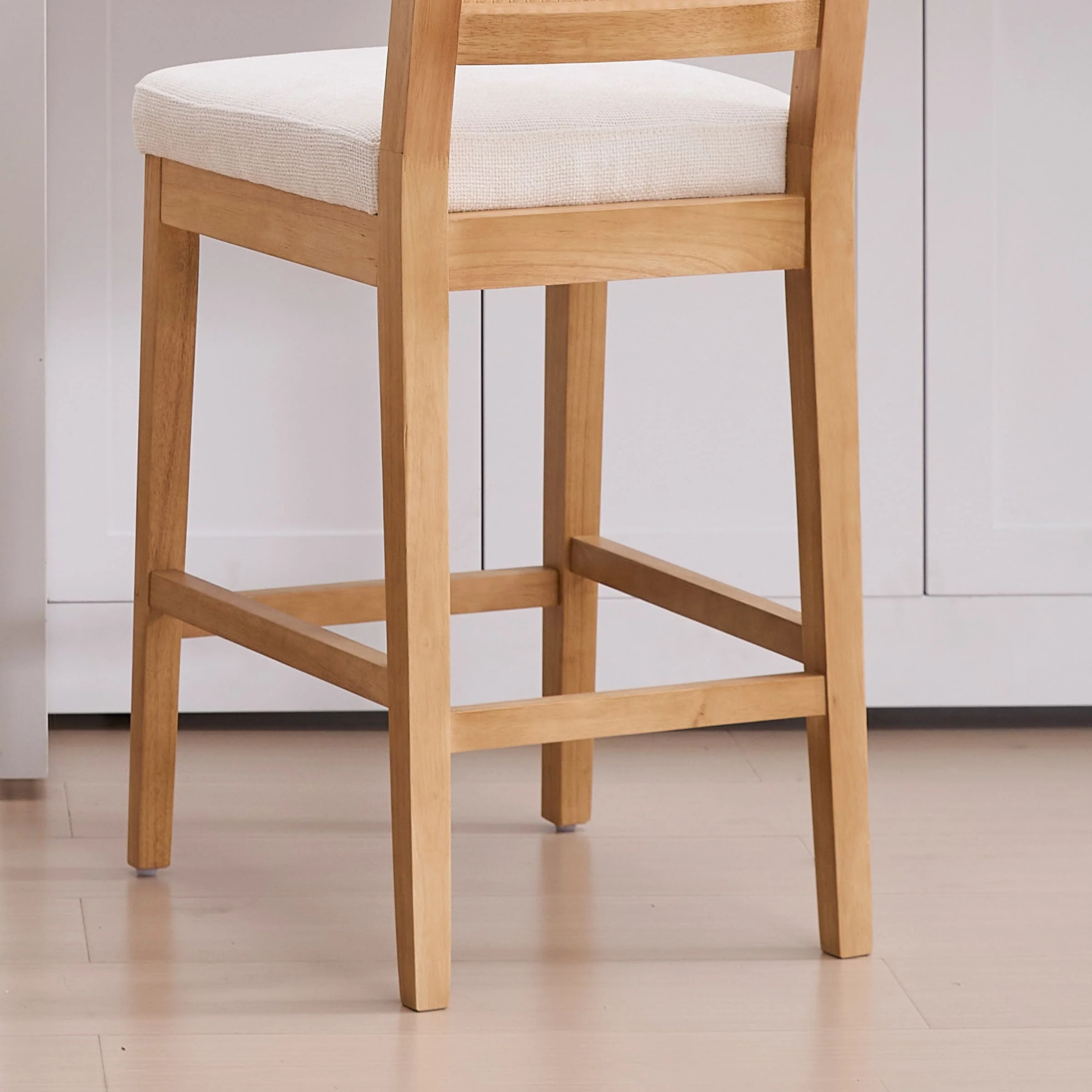 Farmhouse Rattan Back Chenille Counter Stool Set of 2 - 3234CS - Image 7