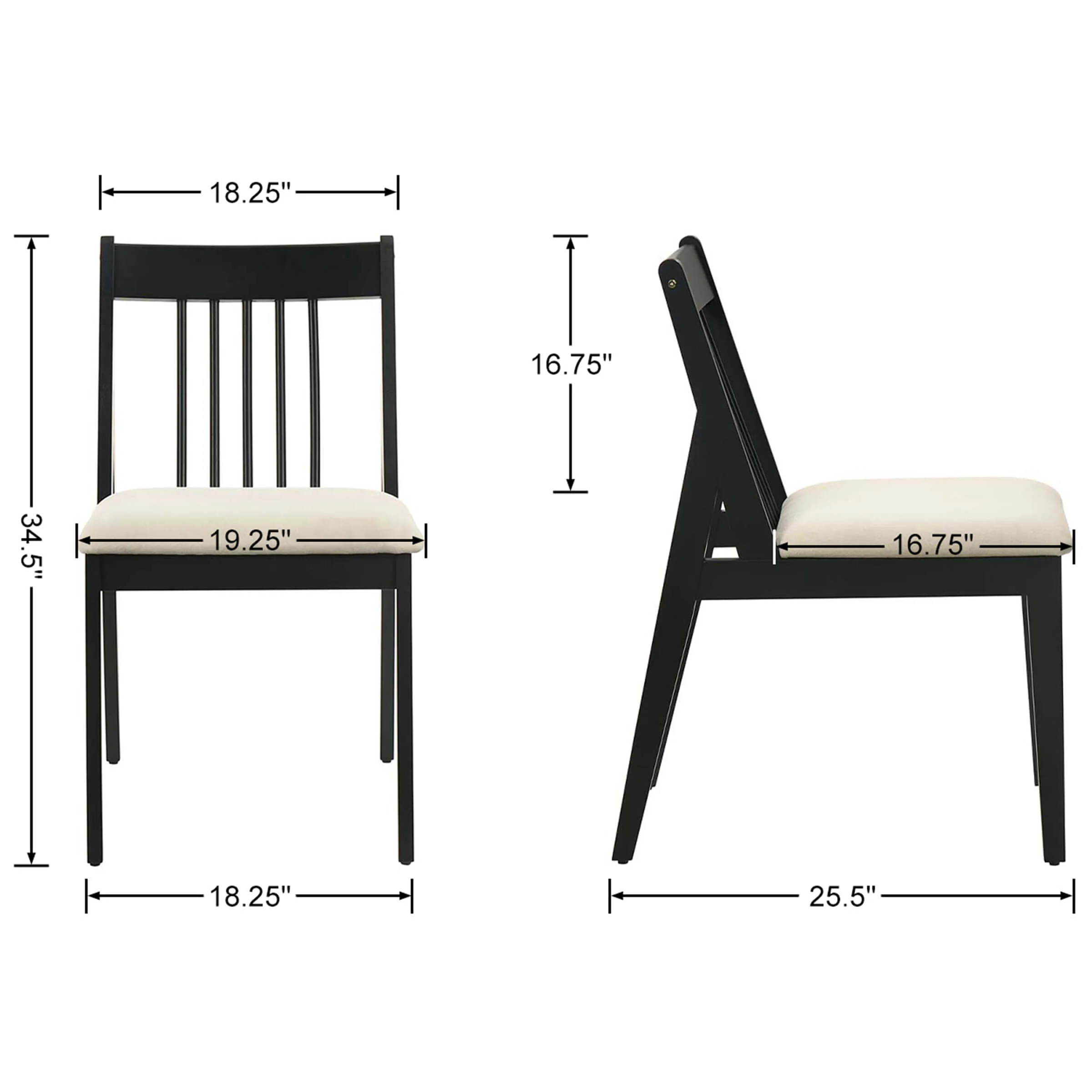 Farmhouse Chenille Upholstered Spindle Back Dining Chairs Set of 4 - 2346DC - Image 15