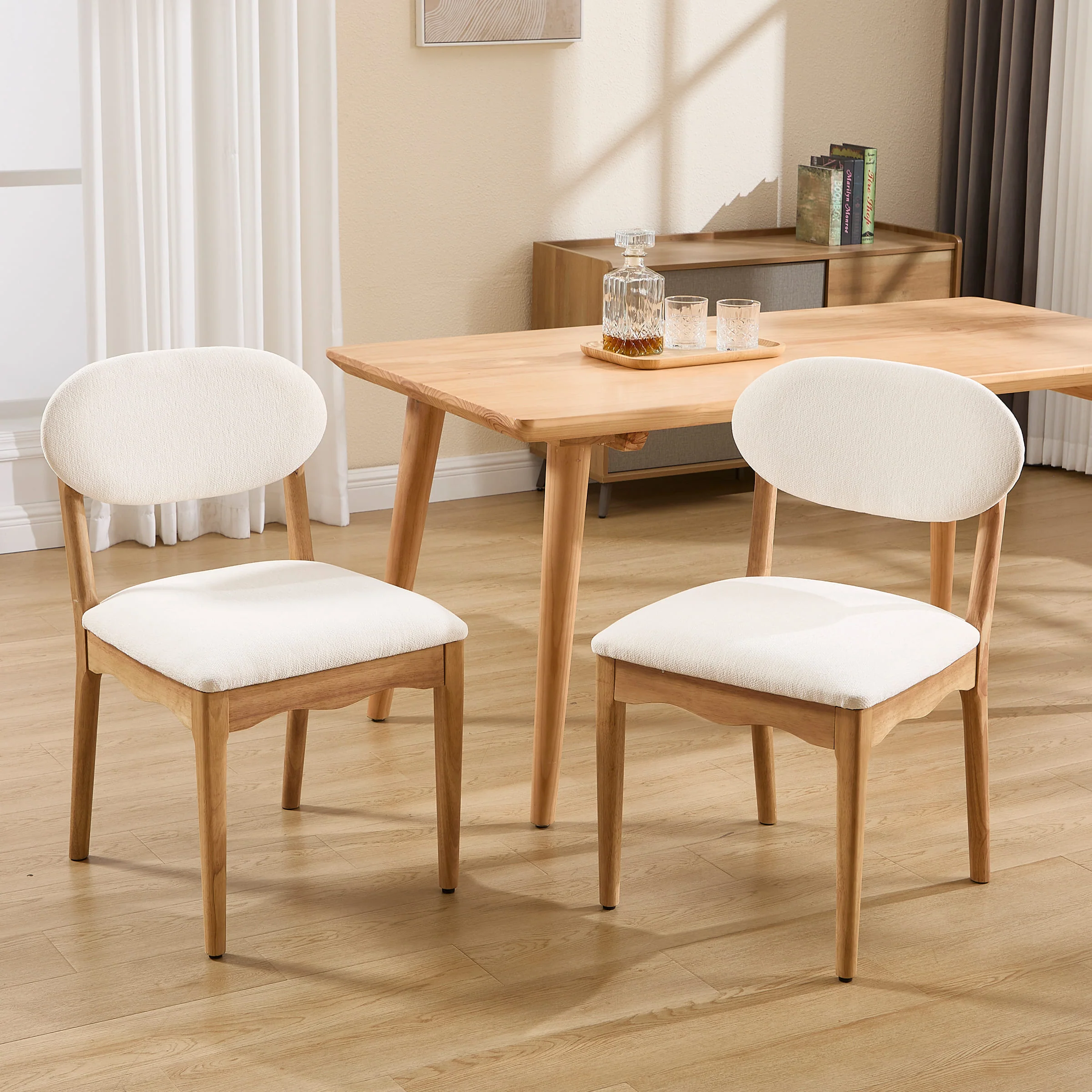 Wooden Upholstered Dining Chair Set of 2 - 10066DC - Image 11
