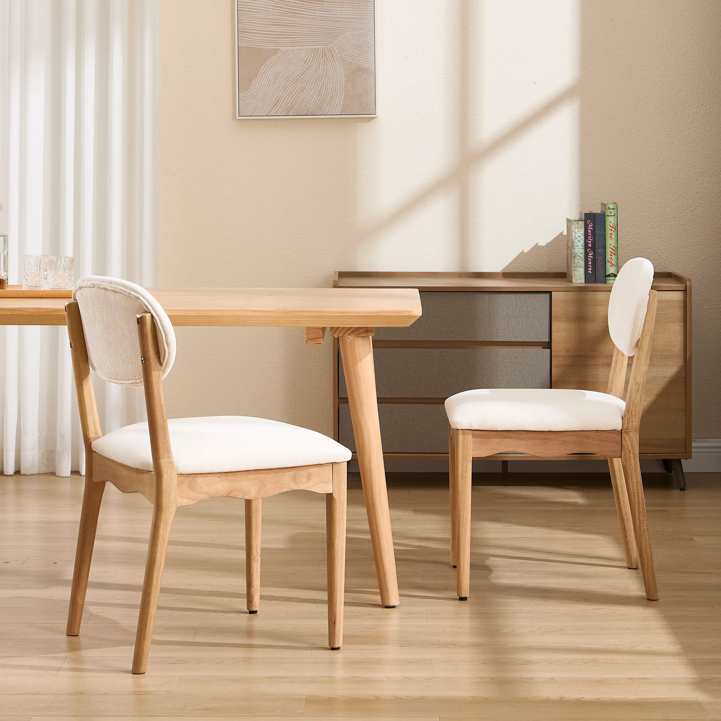 Wooden Upholstered Dining Chair Set of 2 - 10066DC - Image 12