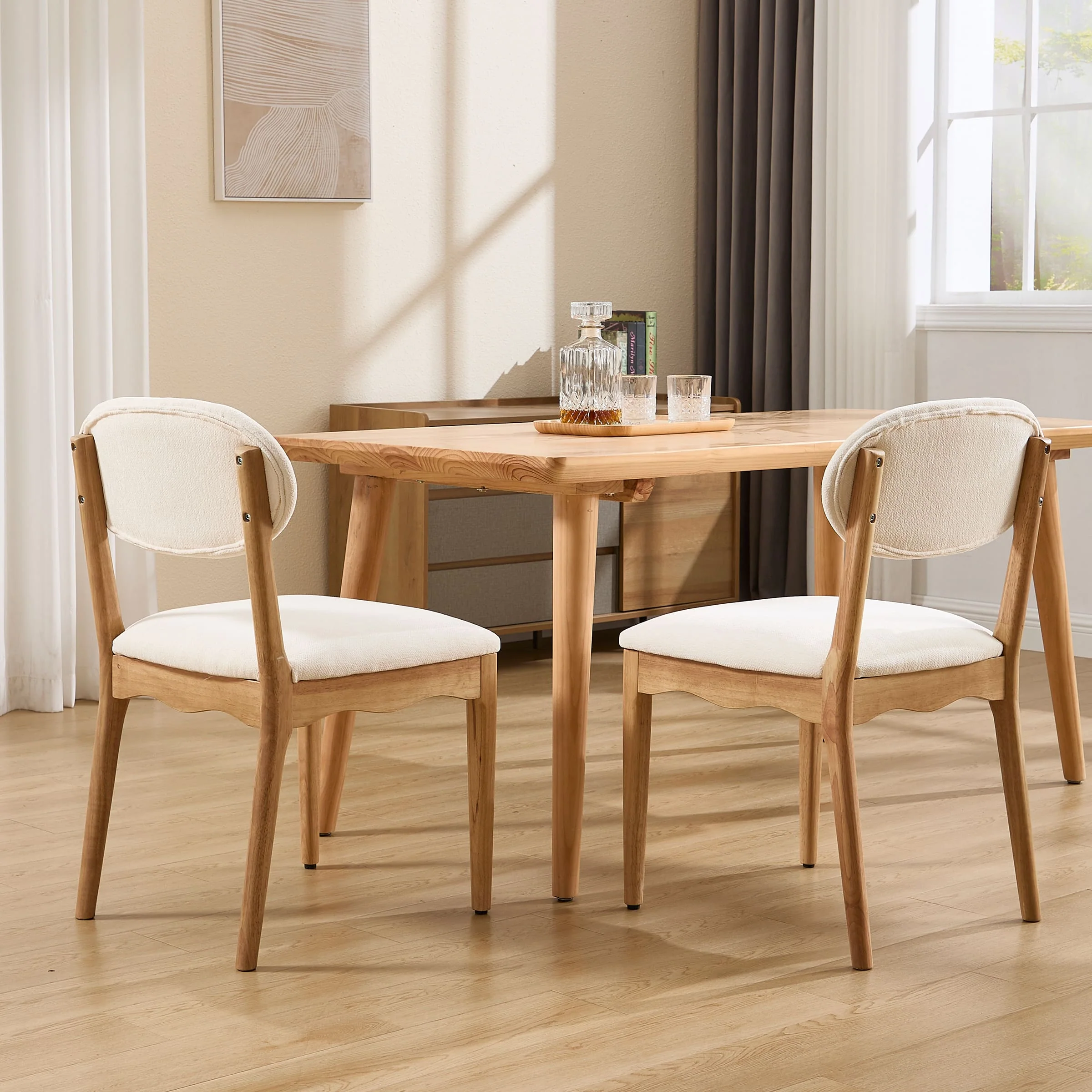 Wooden Upholstered Dining Chair Set of 2 - 10066DC - Image 13