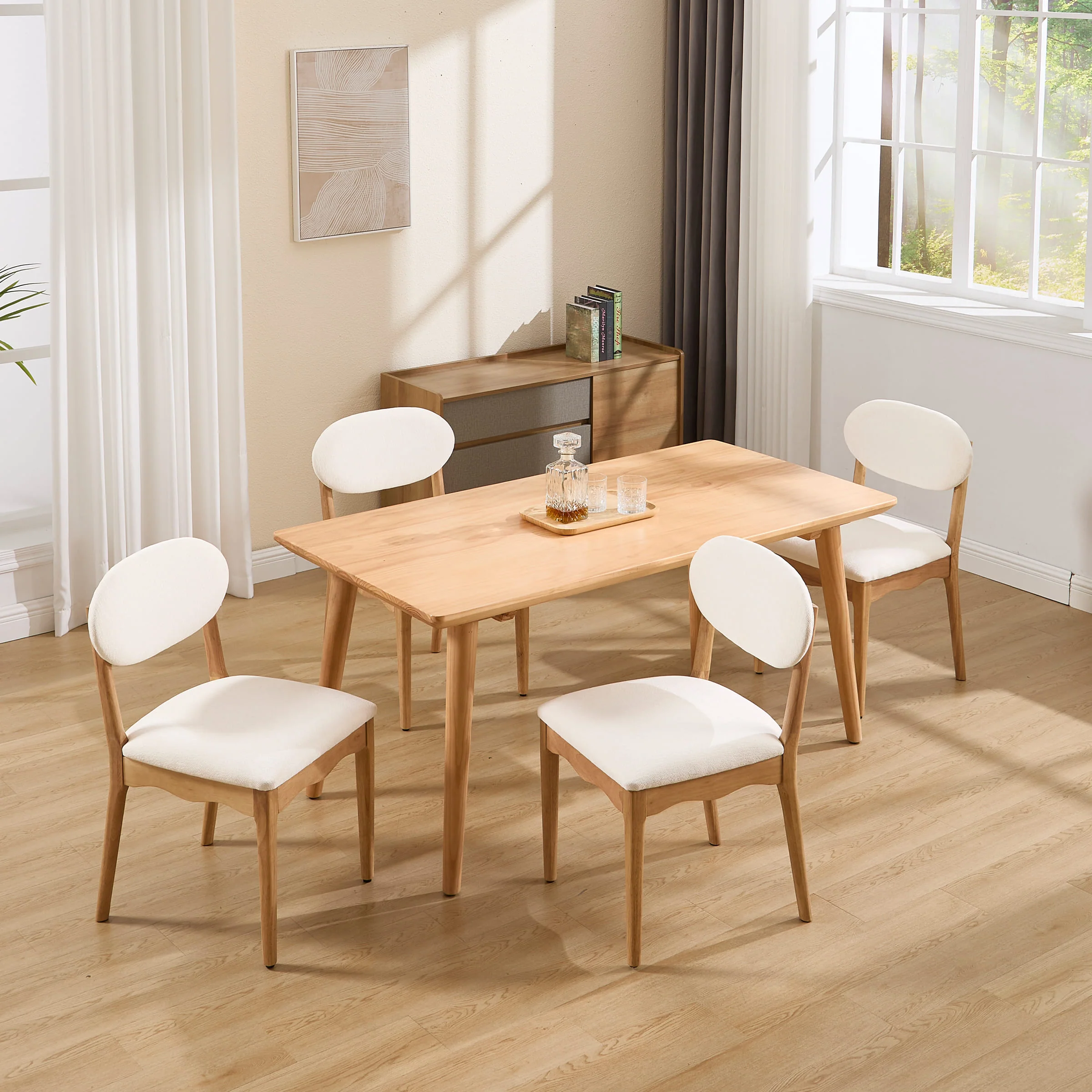 Wooden Upholstered Dining Chair Set of 2 - 10066DC - Image 14