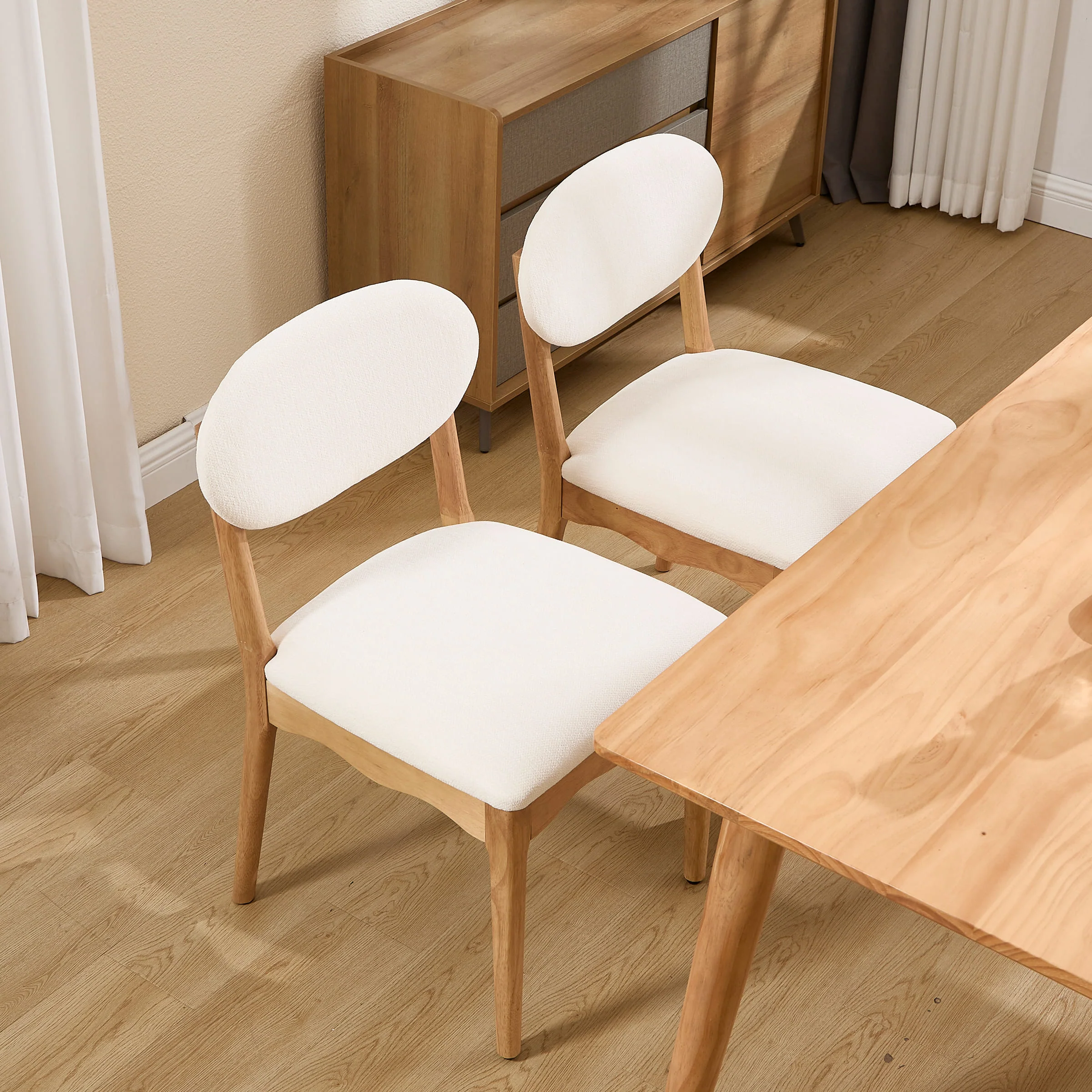 Wooden Upholstered Dining Chair Set of 2 - 10066DC - Image 15