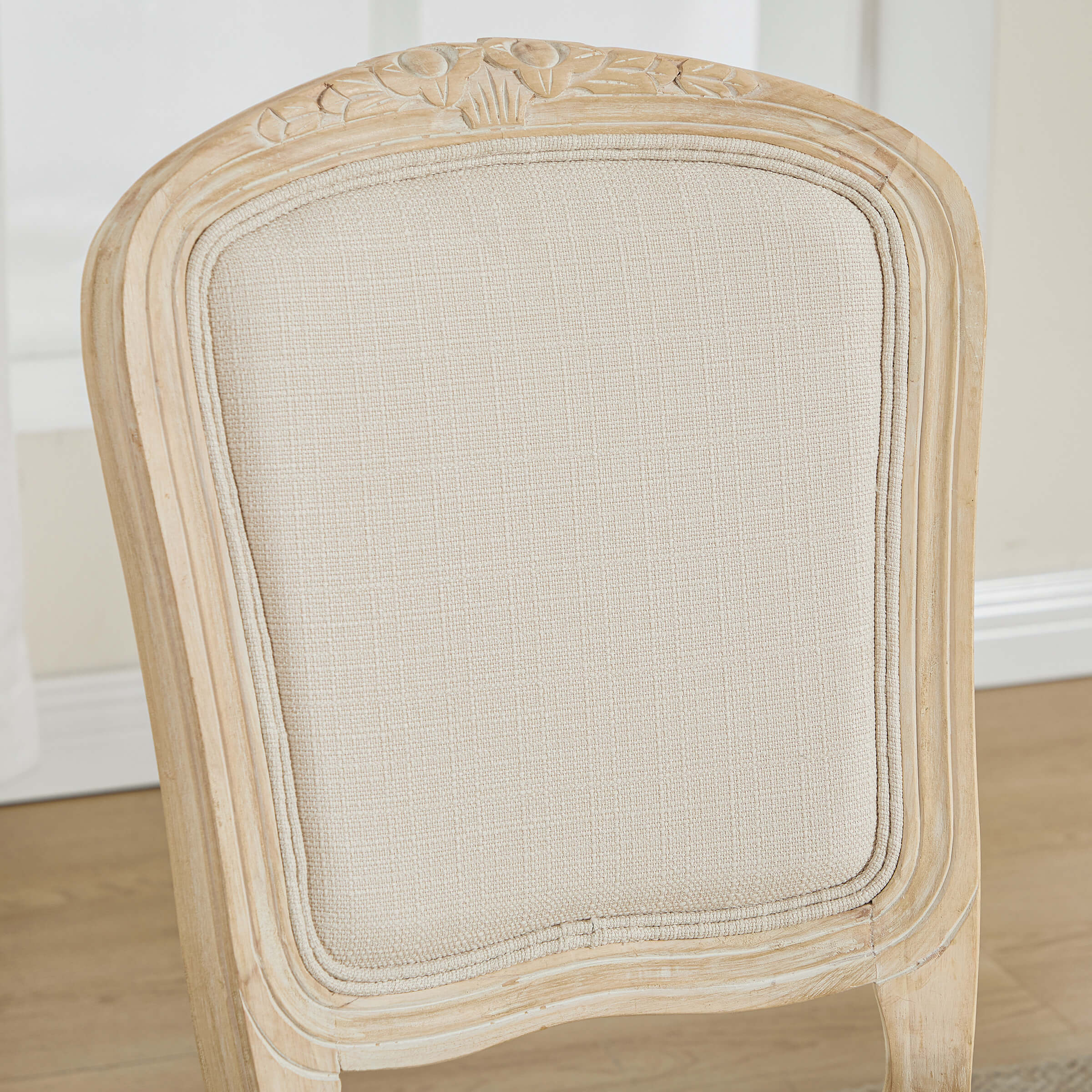 French Country Linen Fabric Dining Chairs Set of 2 - 3329DC - Image 13