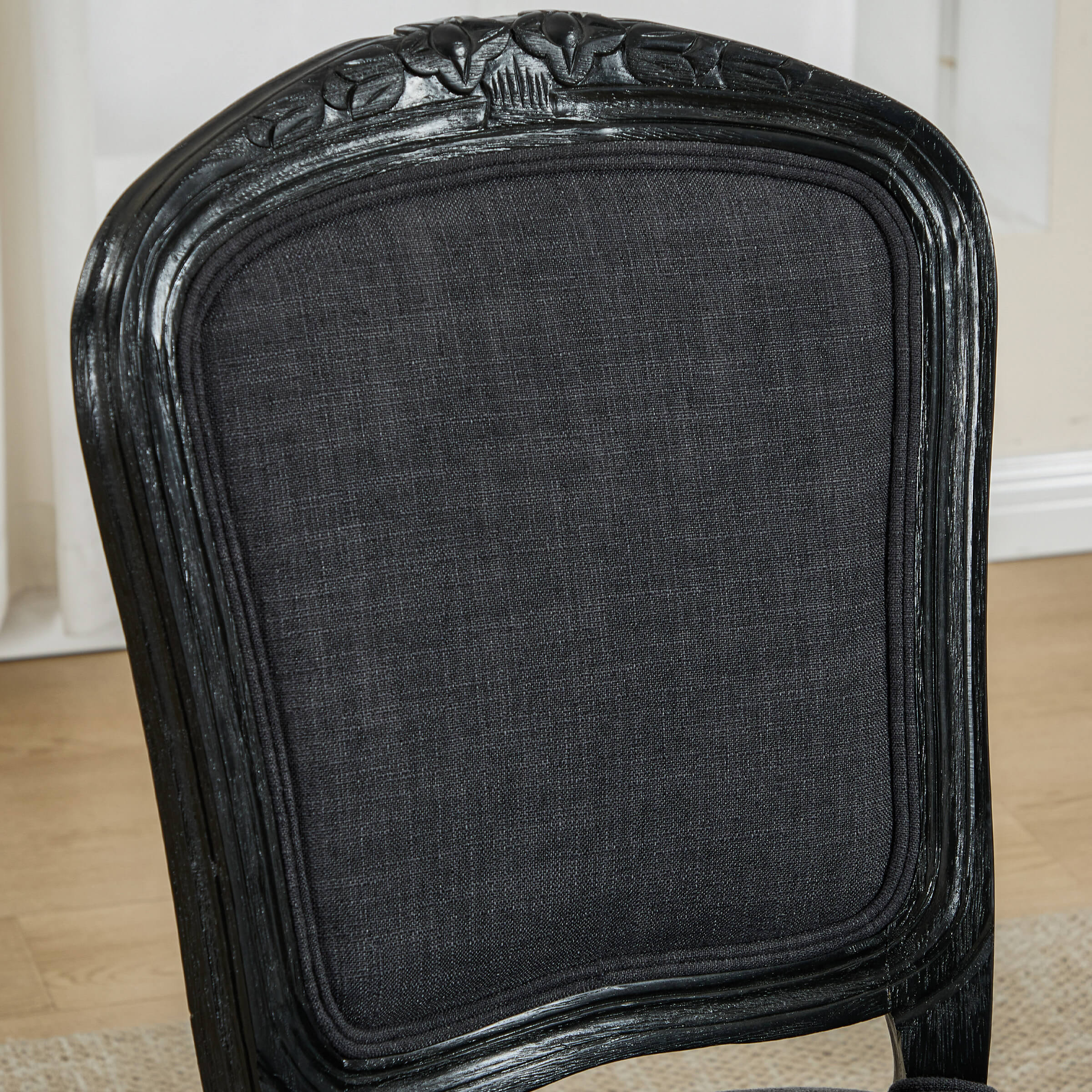 French Country Linen Fabric Dining Chairs Set of 2 - 3329DC - Image 22