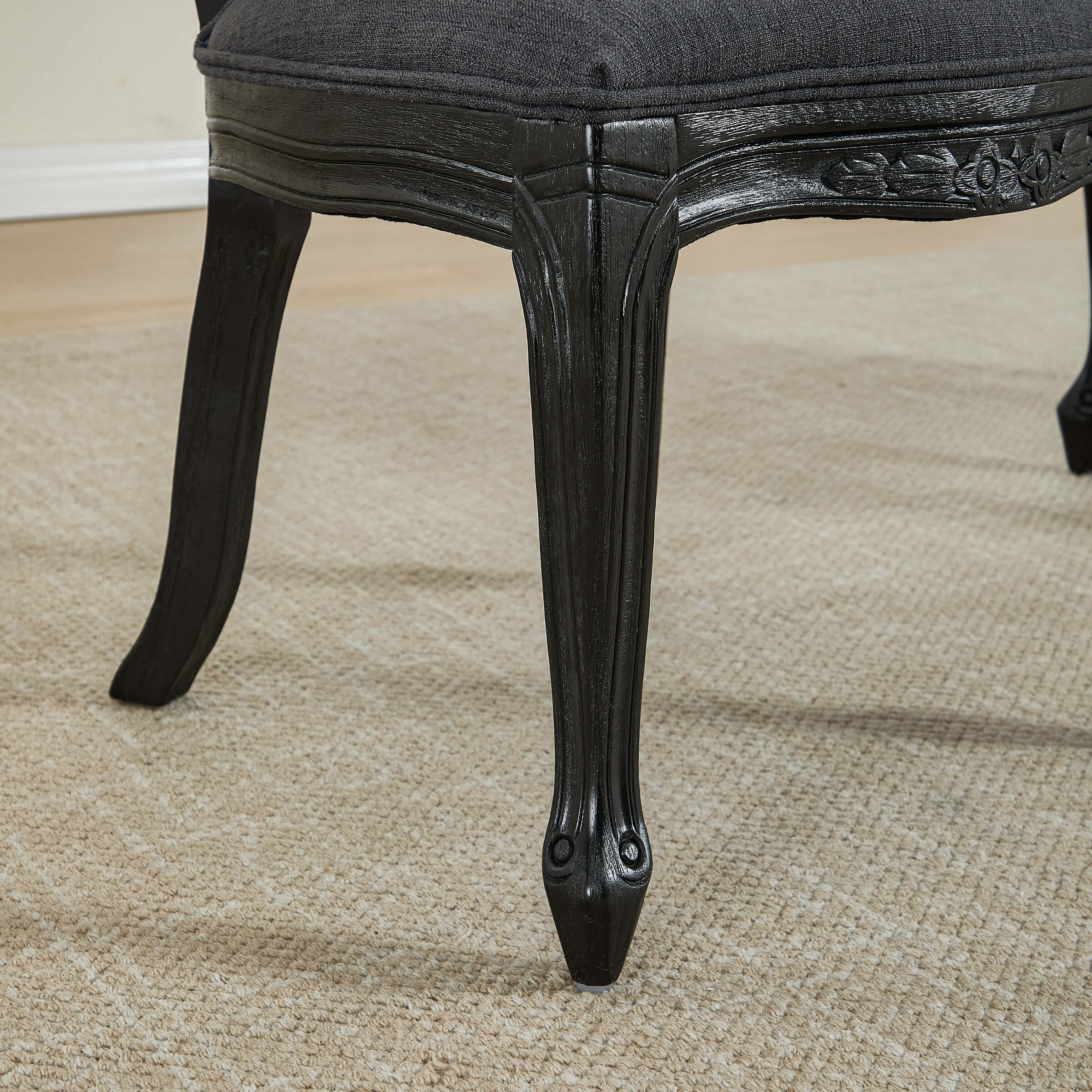French Country Linen Fabric Dining Chairs Set of 2 - 3329DC - Image 25