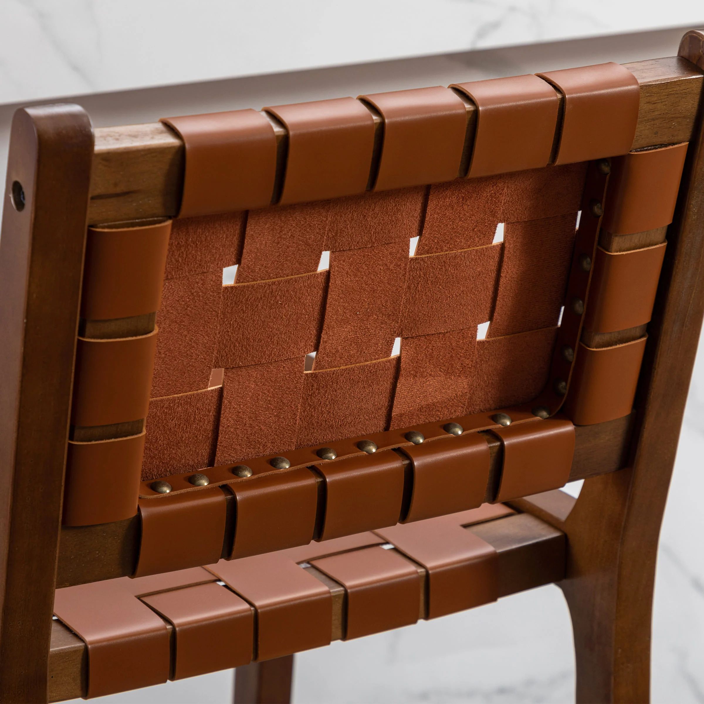 Leather Woven Strap Seat Counter Stools Set of 2 - 5703CS - Image 13