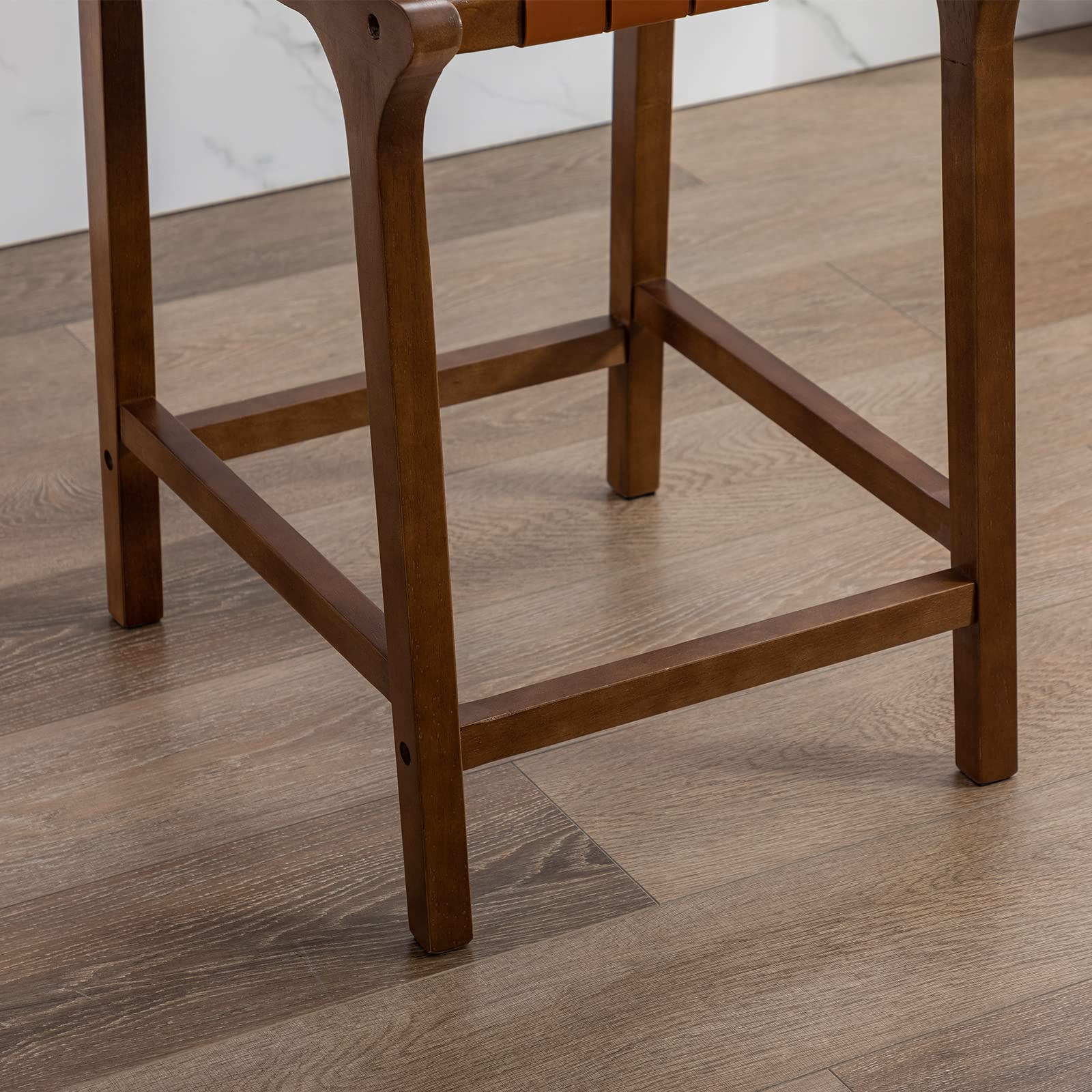Leather Woven Strap Seat Counter Stools Set of 2 - 5703CS - Image 14