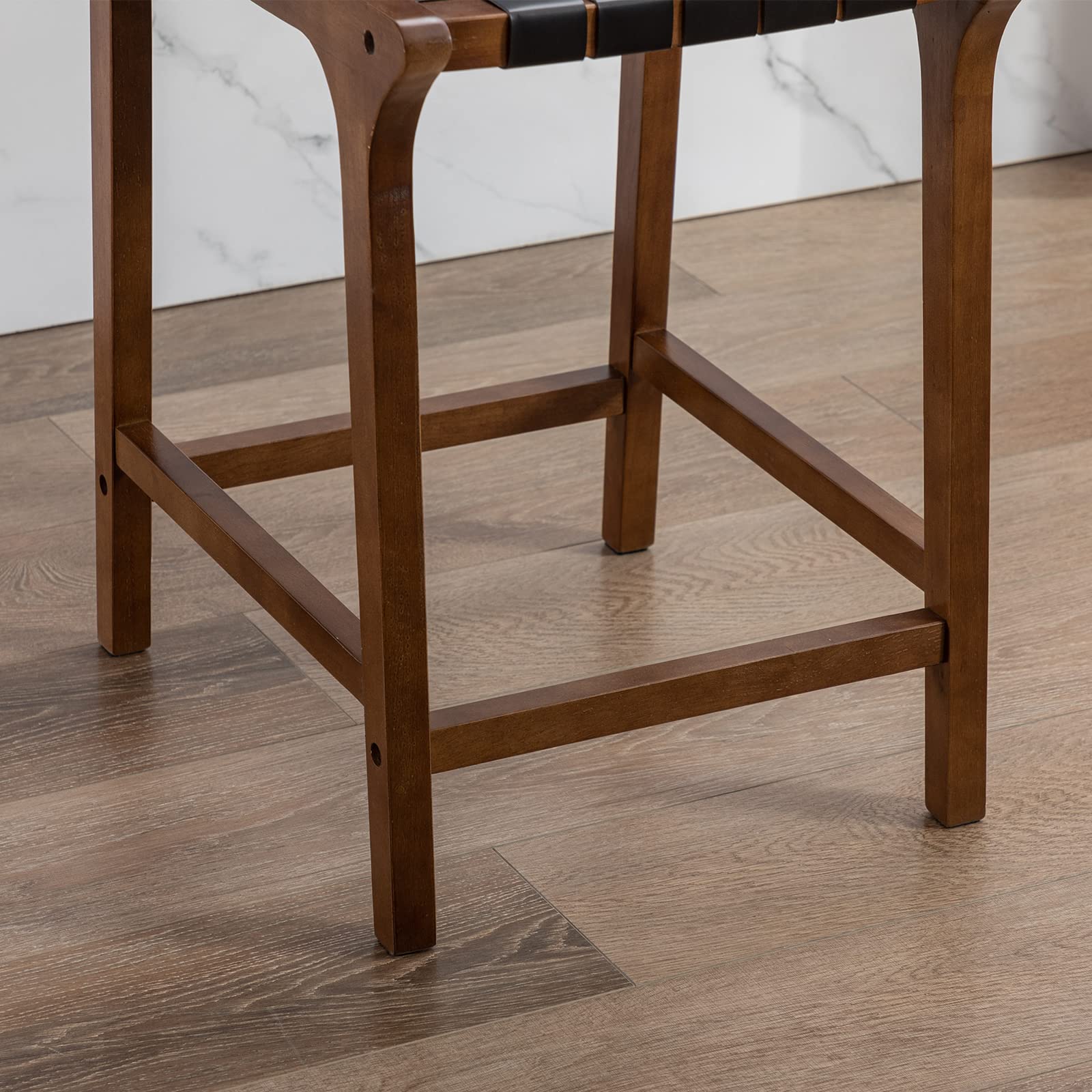 Leather Woven Strap Seat Counter Stools Set of 2 - 5703CS - Image 21