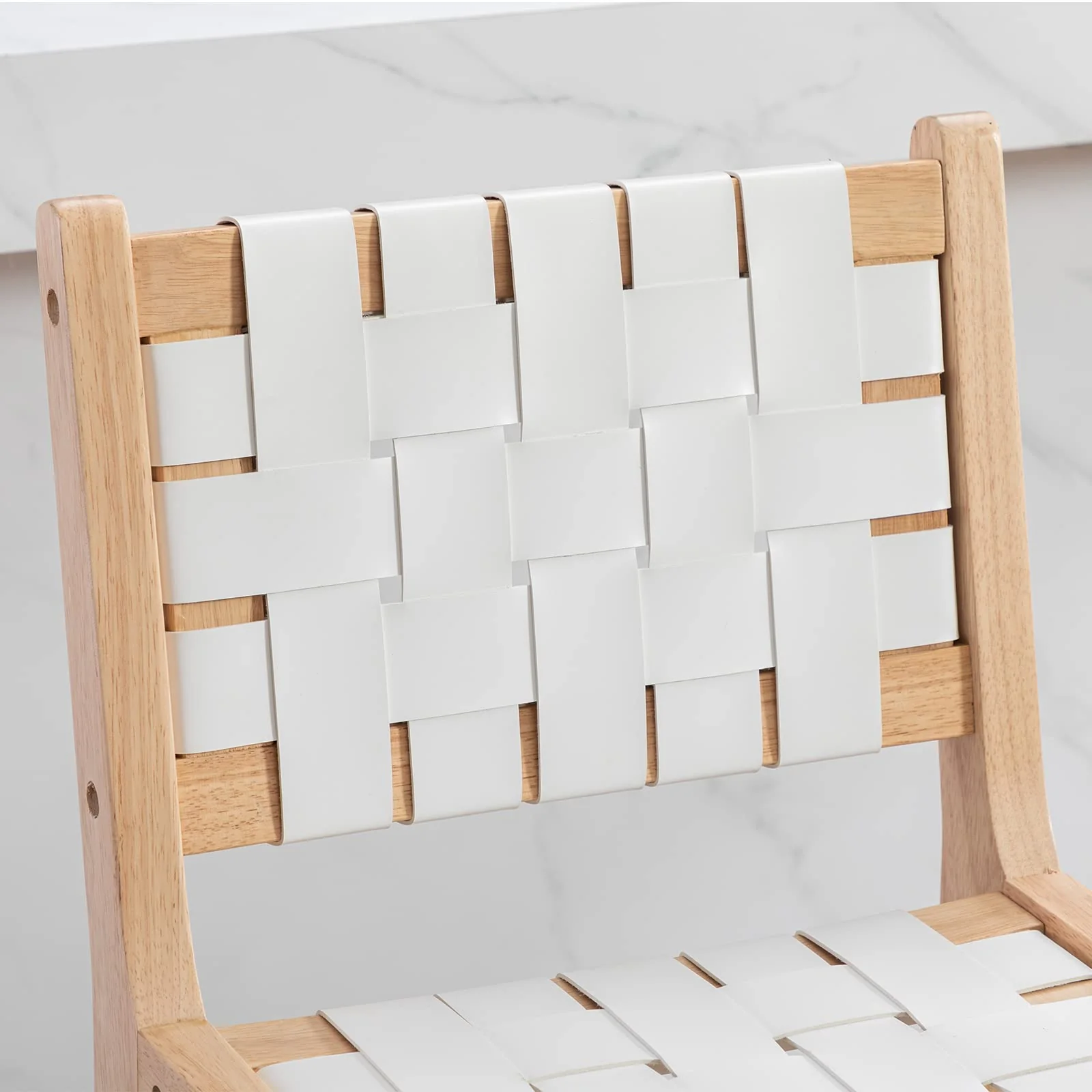 Leather Woven Strap Seat Counter Stools Set of 2 - 5703CS - Image 5
