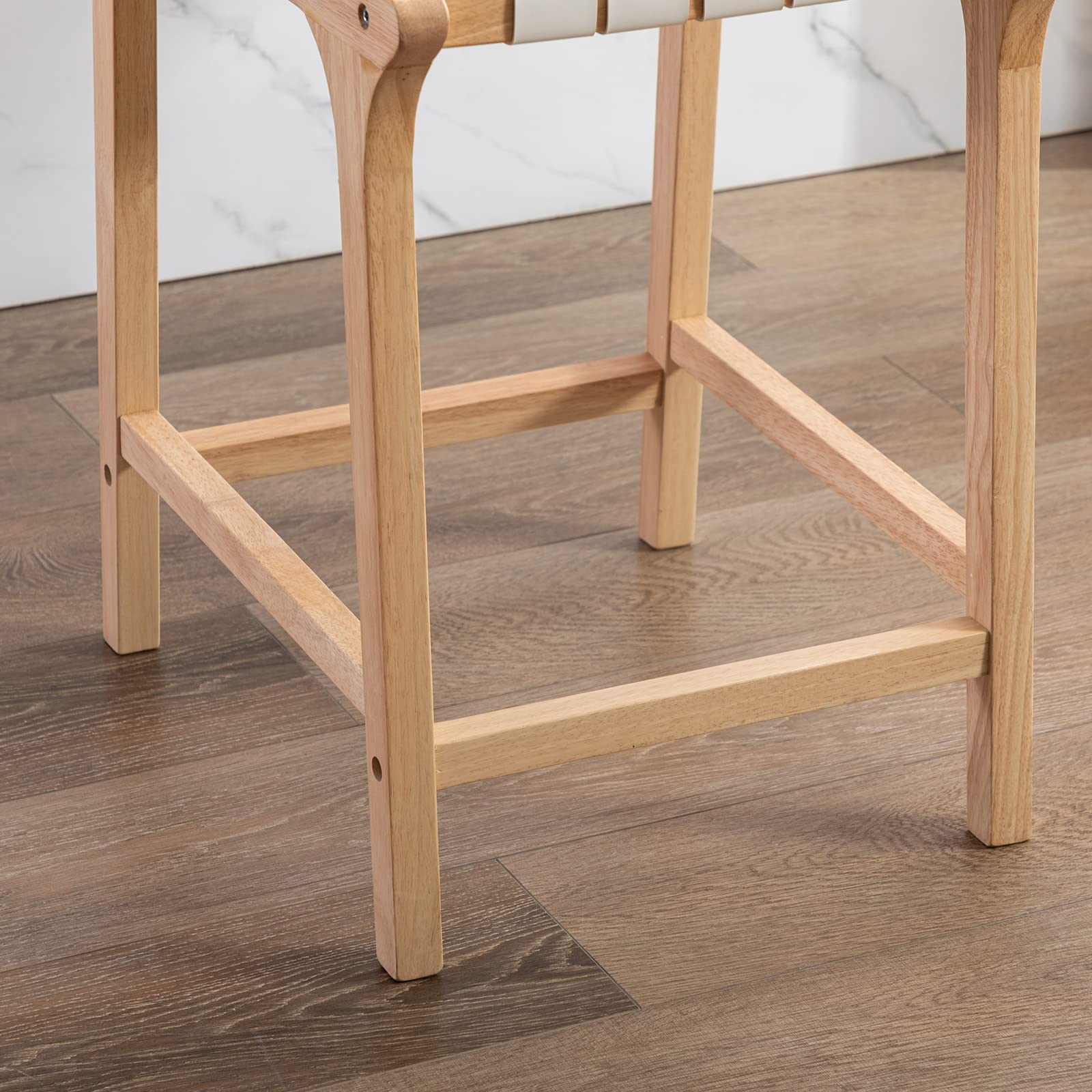 Leather Woven Strap Seat Counter Stools Set of 2 - 5703CS - Image 6
