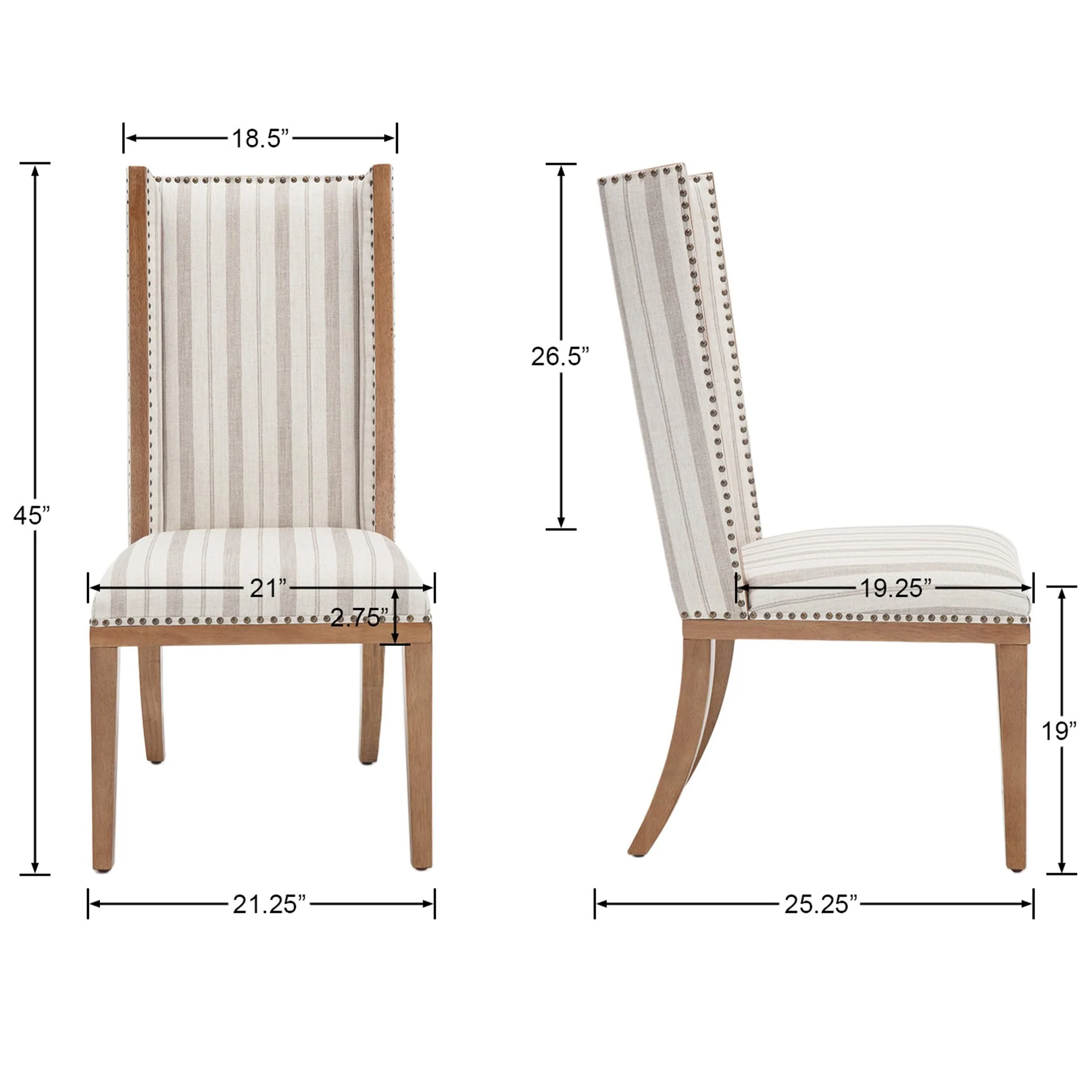 Mid Century High Back Dining Chairs Set of 2 - XX001DC - Image 14