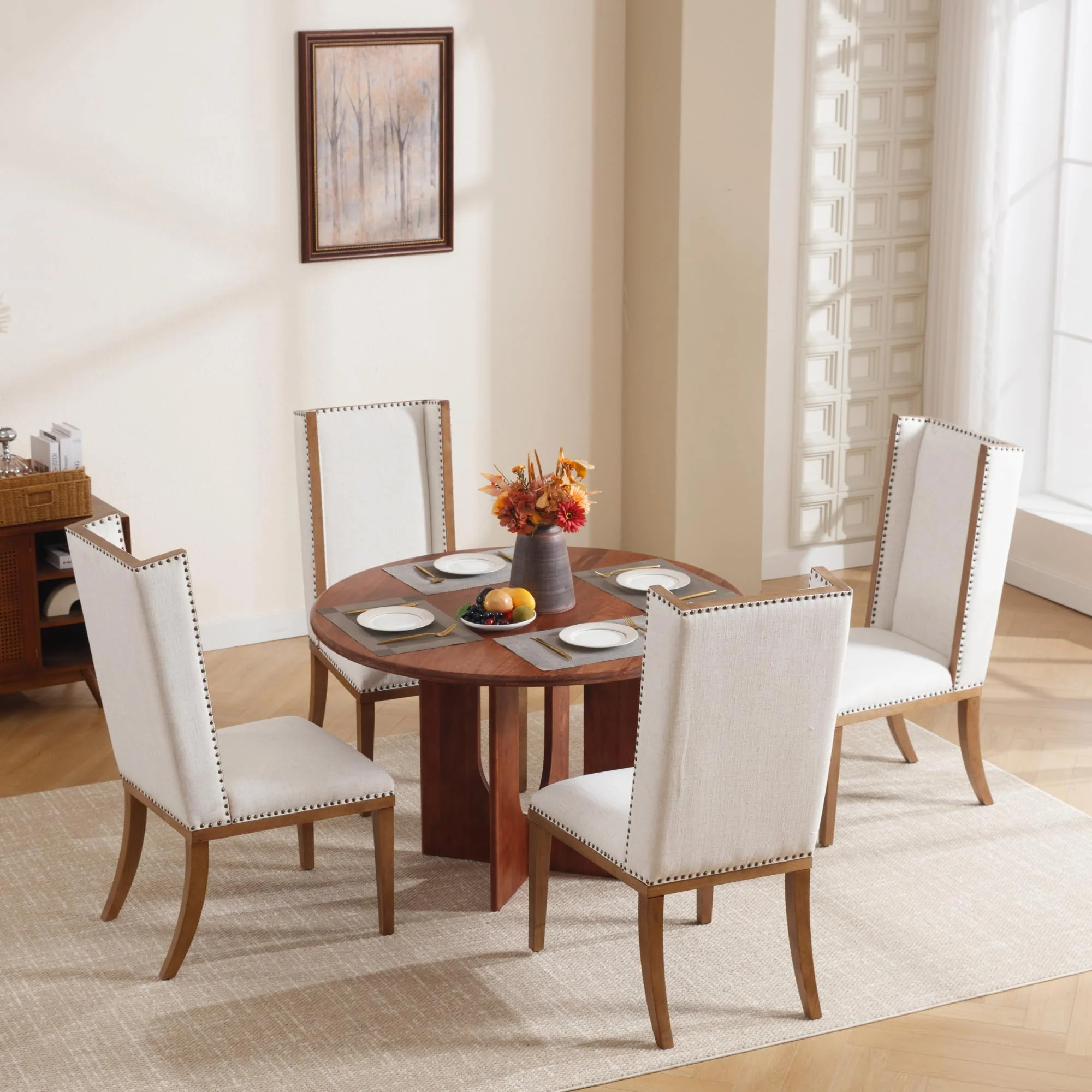 Mid Century High Back Dining Chairs Set of 2 - XX001DC - Image 6