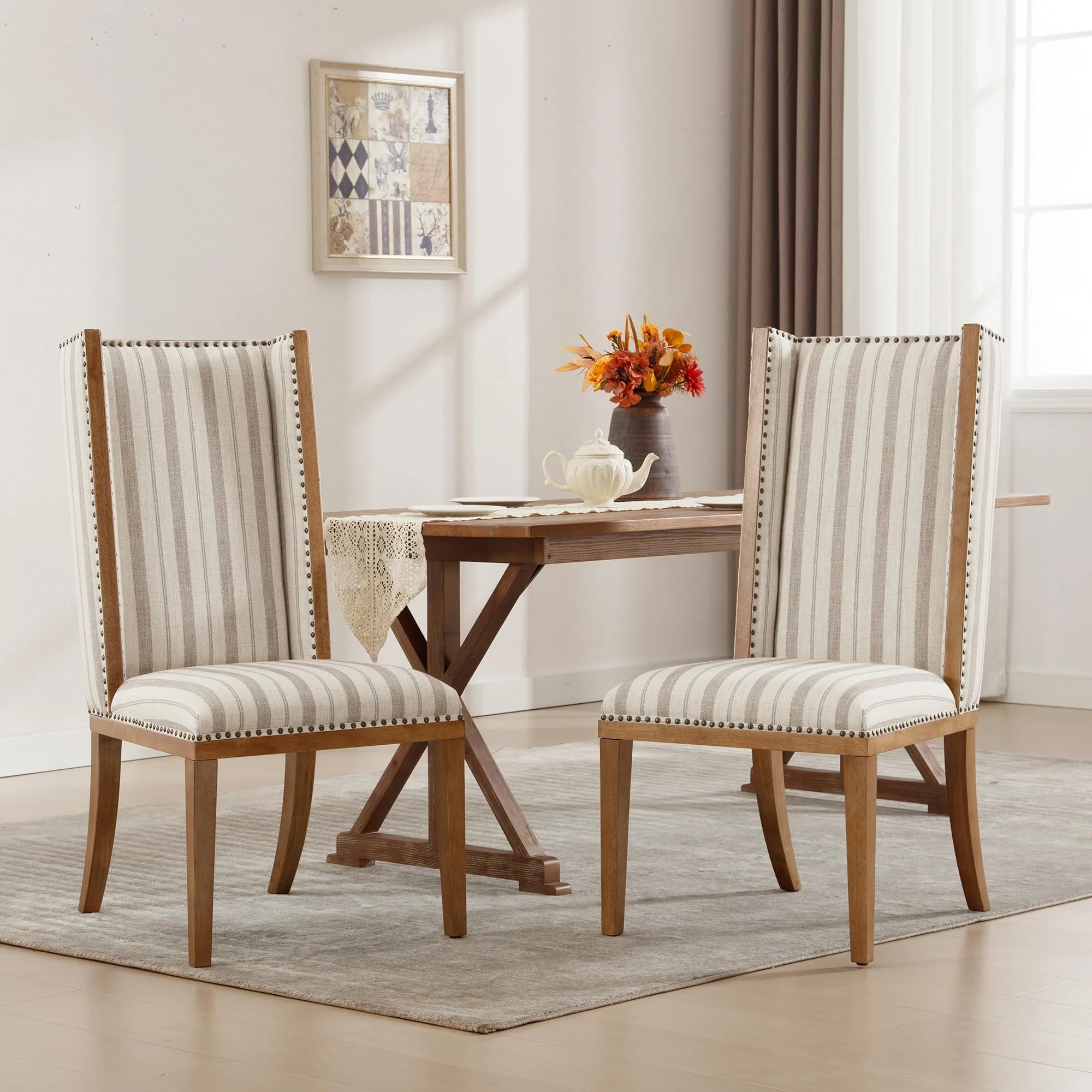 Mid Century High Back Dining Chairs Set of 2 - XX001DC - Image 8
